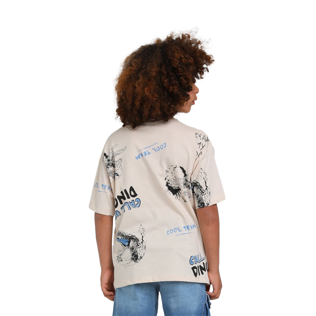 Dino Blue Cotton Tshirt