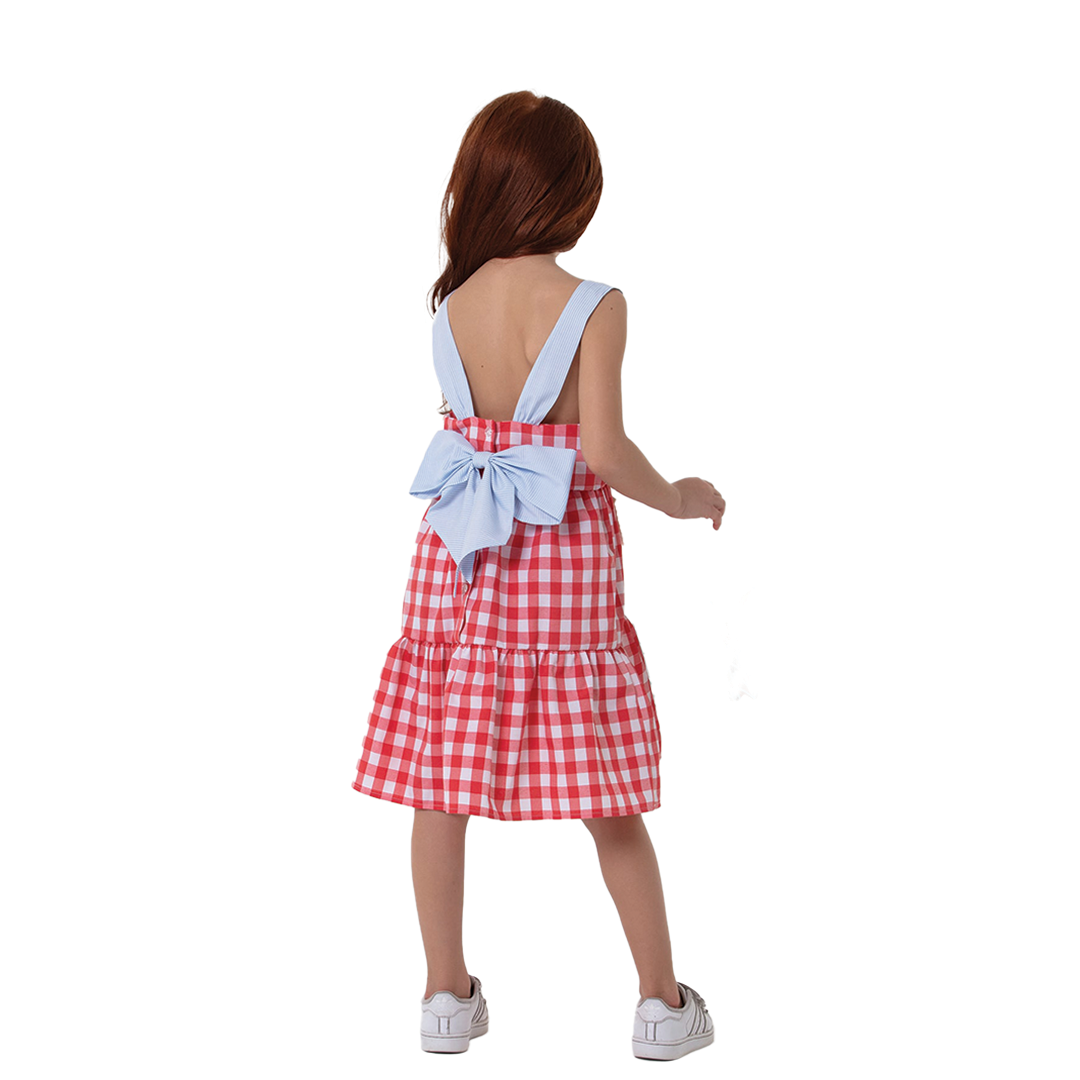 Heidi Red Carreaux Dress