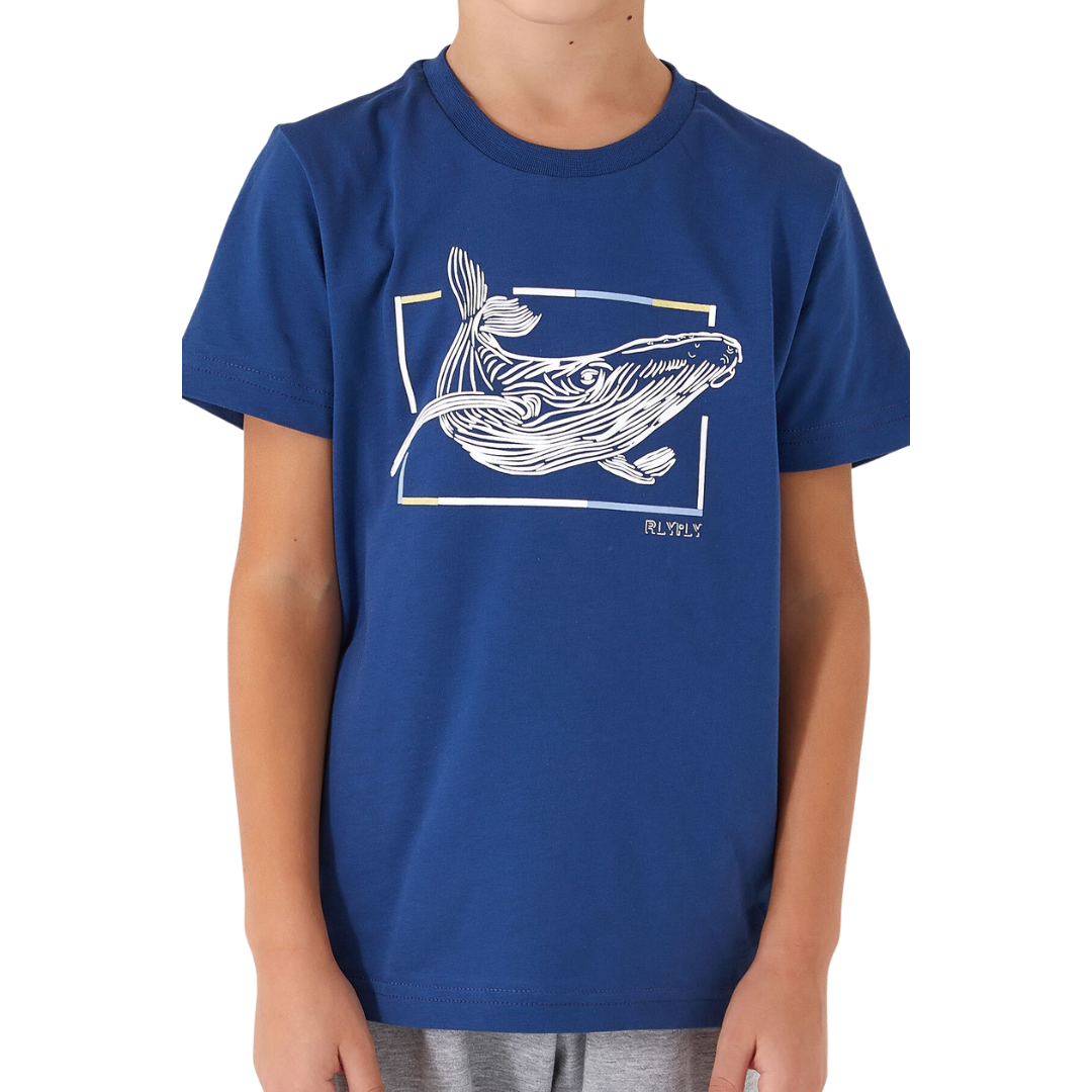 Navy Whale Pajamas Set