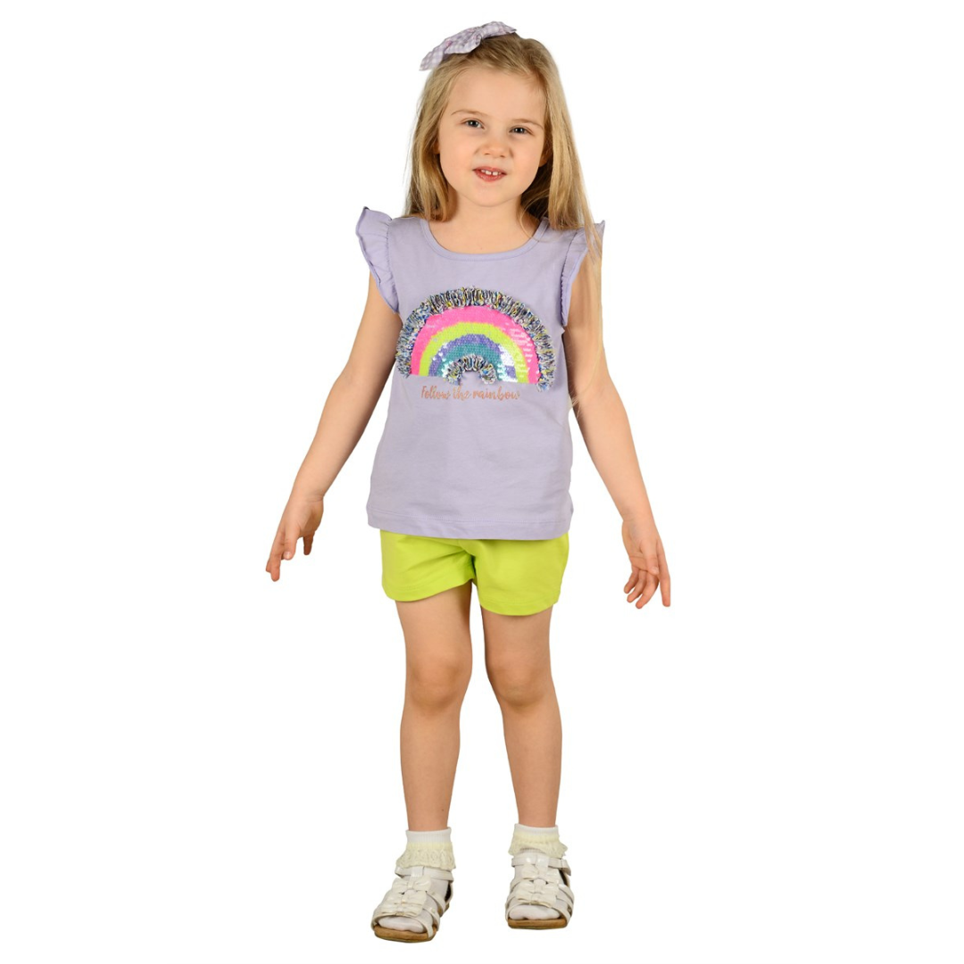 Rainbow Purple Top - Rainbow Purple Top - 2-3 Years - Silversun - Melymod