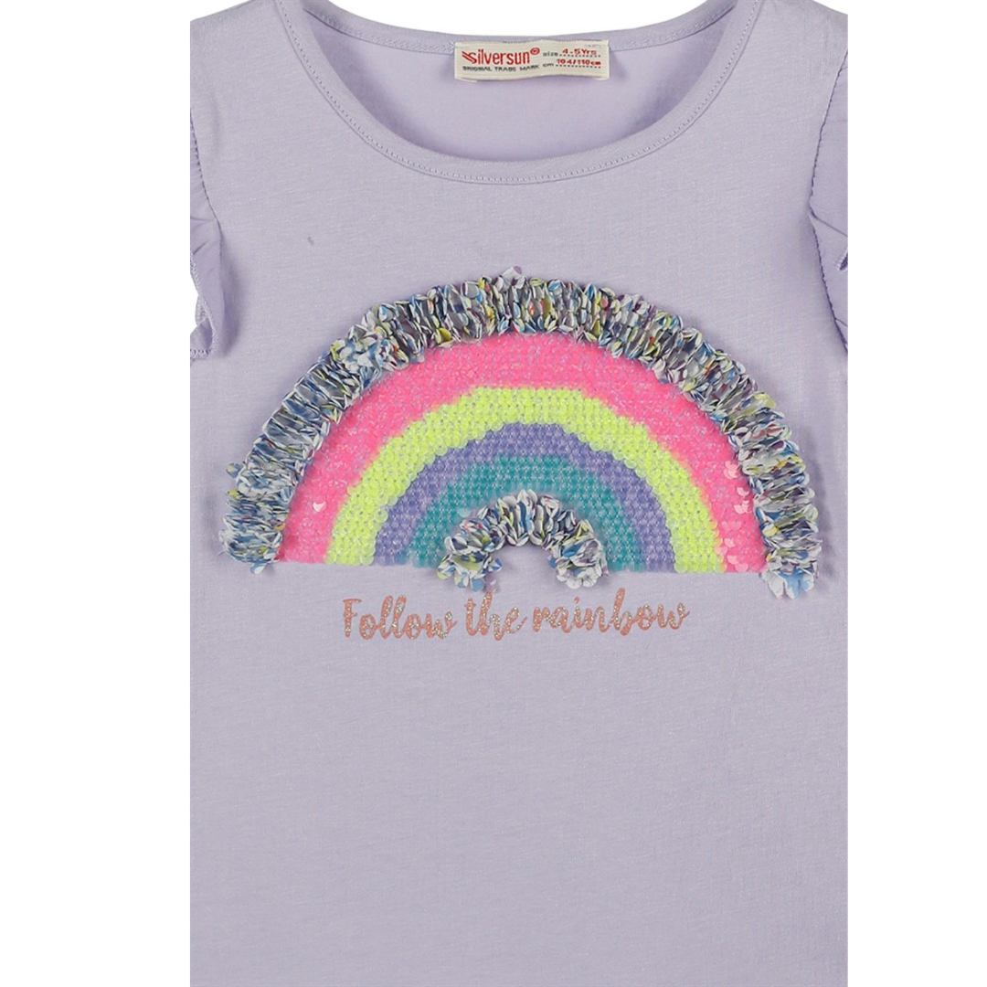 Rainbow Purple Top - Rainbow Purple Top - 2-3 Years - Silversun - Melymod
