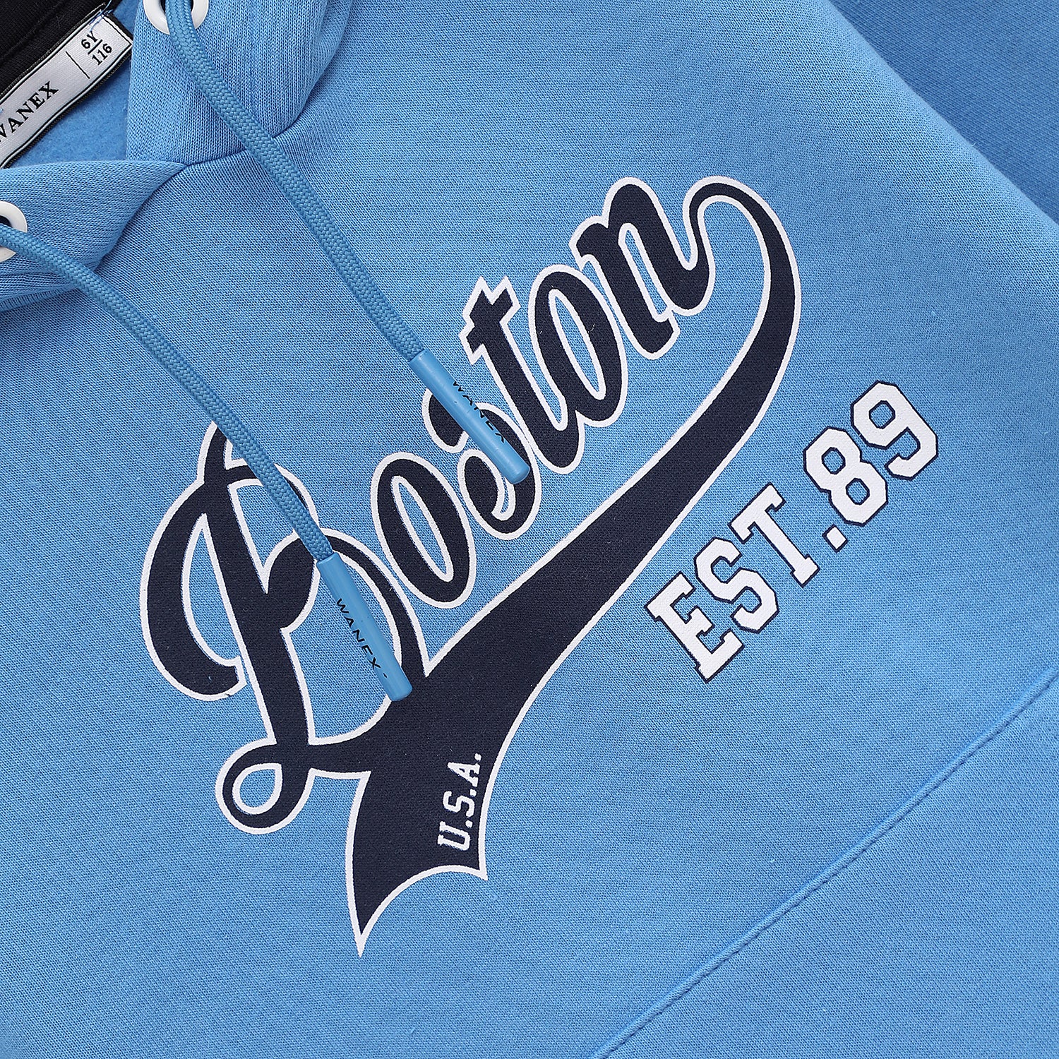 Blue Boston Fleece Hoodie - Blue Boston Fleece Hoodie - 5 Years - Wanex - Melymod