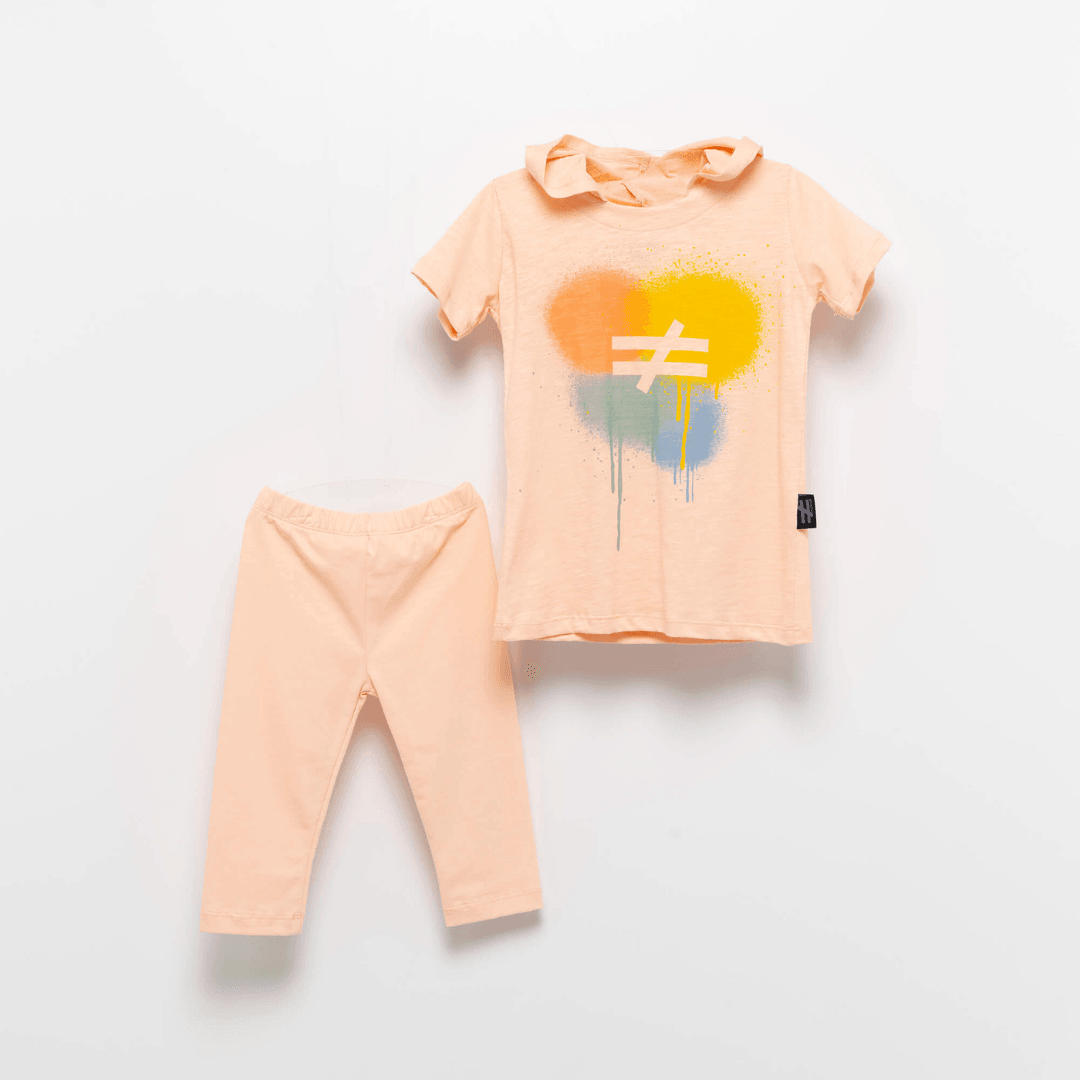 Not Equal Hoody & Legging Set - Not Equal Hoody & Legging Set - 6 Years / Salmon - MoiNoi - Melymod
