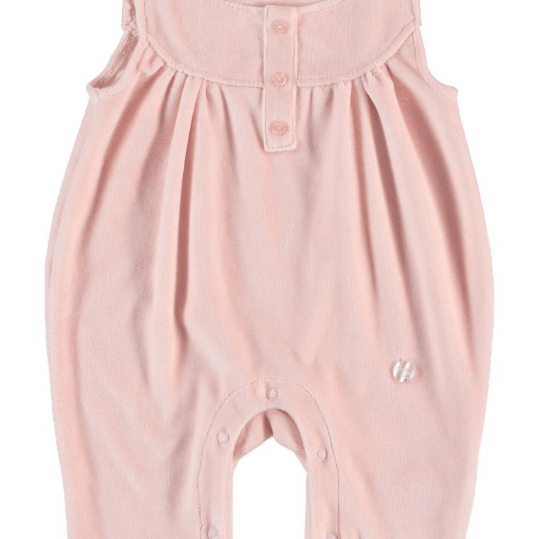 Pink Velvet Jumpsuit with Undershirt - Pink Velvet Jumpsuit with Undershirt - 3-6 Months - Monna Rosa - Melymod