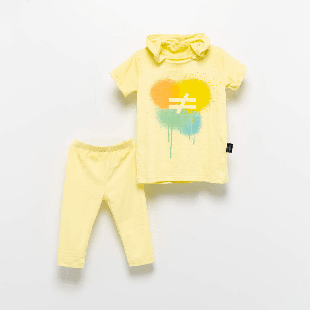 Not Equal Hoody & Legging Set - Not Equal Hoody & Legging Set - 6 Years / Yellow - MoiNoi - Melymod
