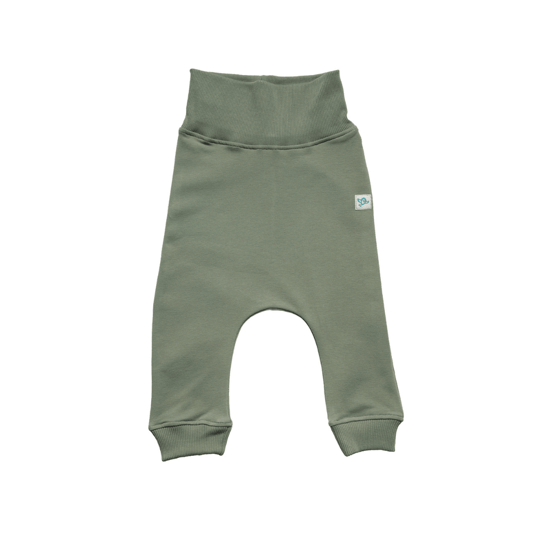 Light Green Moon Print Organic Cotton Sweat with Dark Green Organic Fit pants - Light Green Moon Print Organic Cotton Sweat with Dark Green Organic Fit pants - 1-2 Years - NilaKids - Melymod