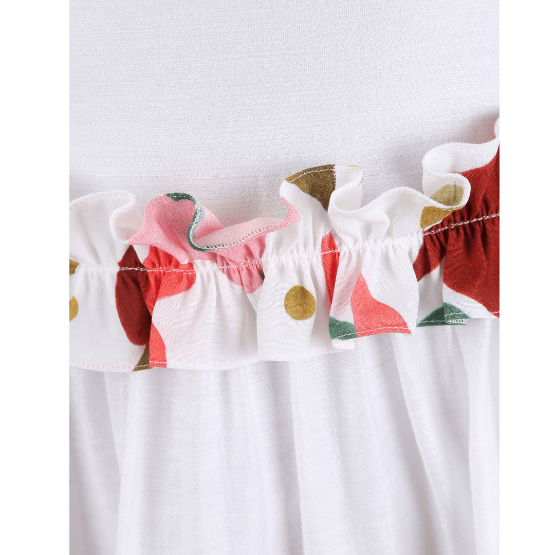 White Dress with Colored Ruffles - White Dress with Colored Ruffles - 4-5 Years - Lia Lea - Melymod