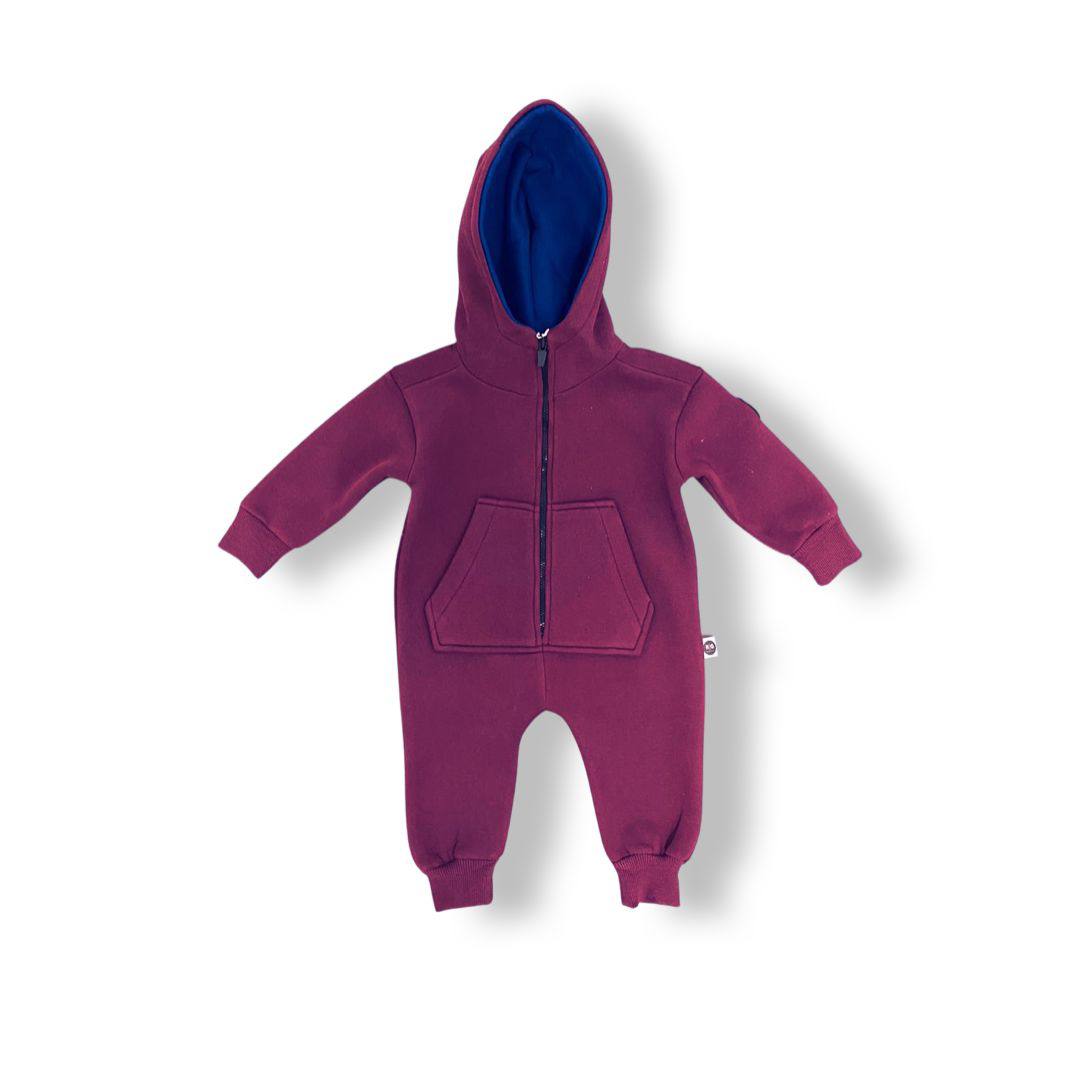 Plum Color Baby Fleece Overall - Plum Color Baby Fleece Overall - 6-9 Months - RG - Melymod