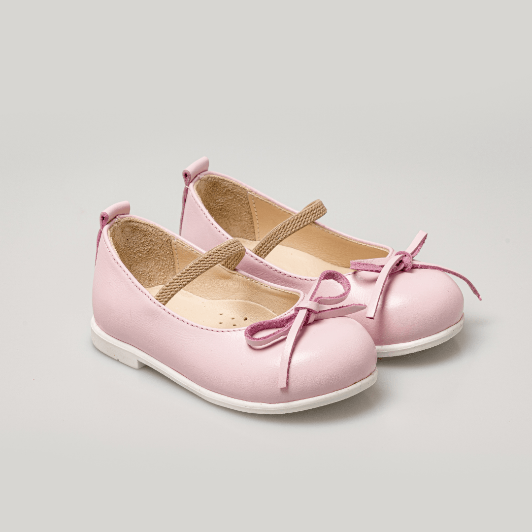Pink Flat Leather Shoes - Pink Flat Leather Shoes - 20 / Pink - Merli & Rose - Melymod
