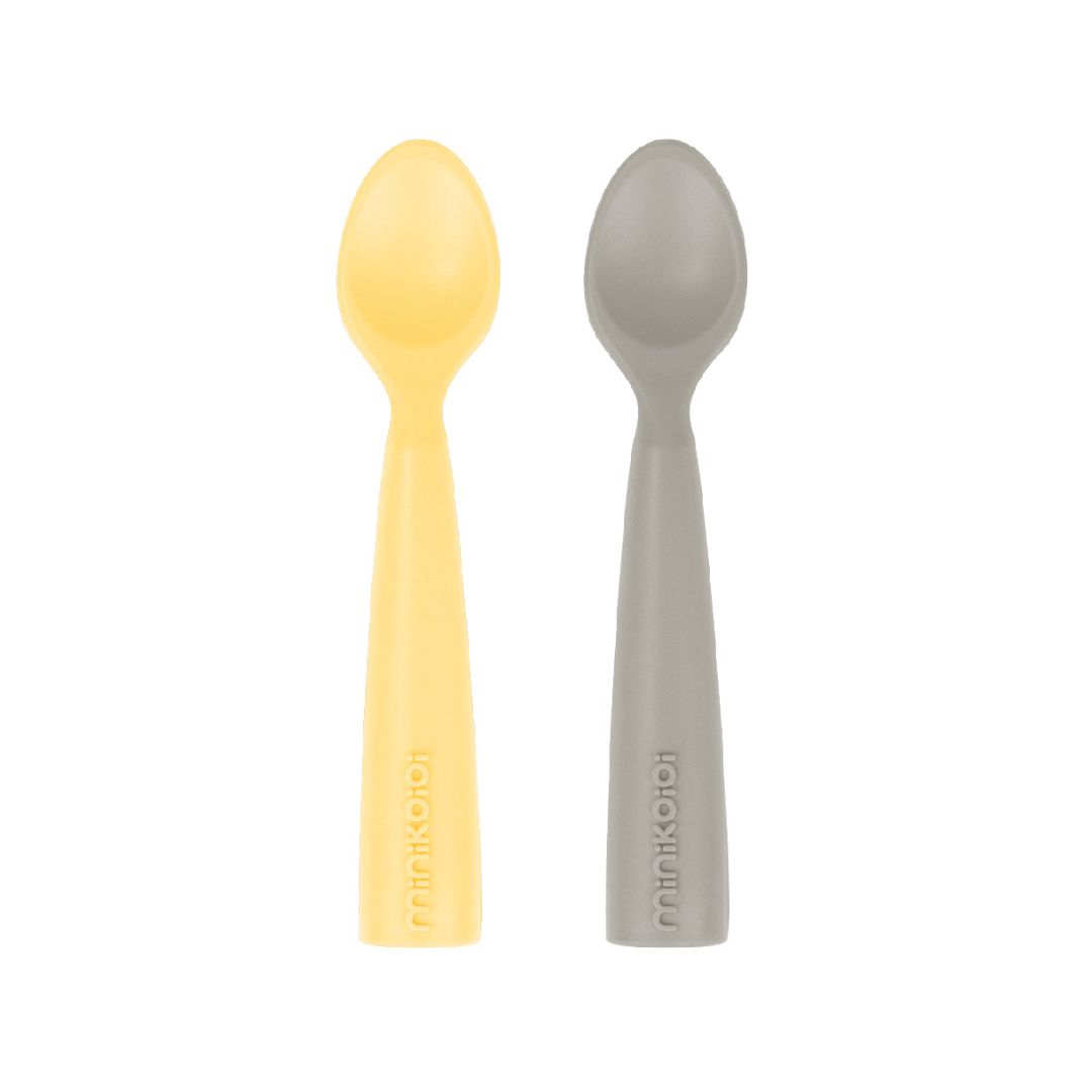 Minikoioi - Silicone Scoopers - Mellow Yellow/Powder Grey - Pack of 2 - Minikoioi - Silicone Scoopers - Mellow Yellow/Powder Grey - Pack of 2 - Default Title - Minikoioi - Melymod