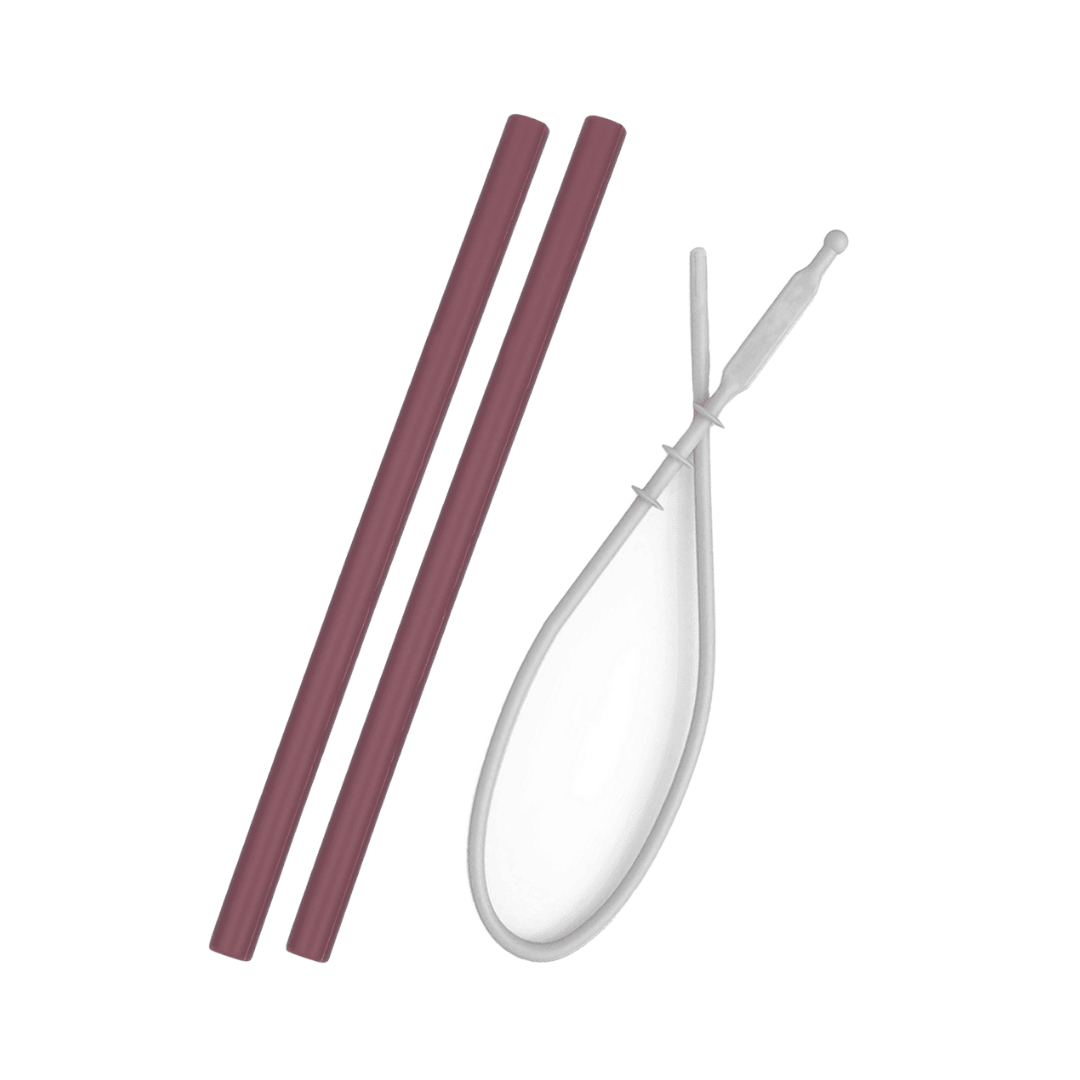 MinikOiOi Flexi Straws - 2pcs Velvet Rose & Brush - MinikOiOi Flexi Straws - 2pcs Velvet Rose & Brush - Velvet Rose - Minikoioi - Melymod