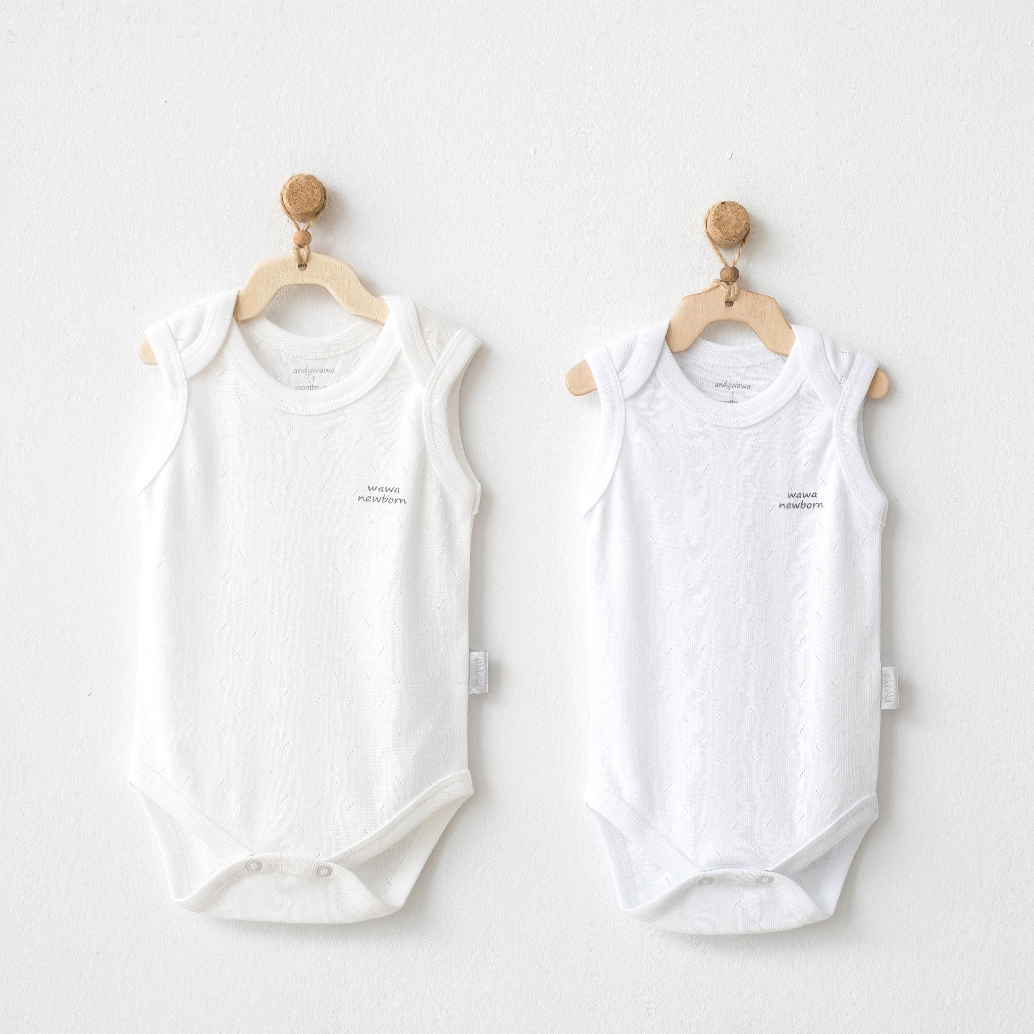 Sleeveless Bodysuits Set - Sleeveless Bodysuits Set - 0-1 Months / Off White - Andywawa - Melymod