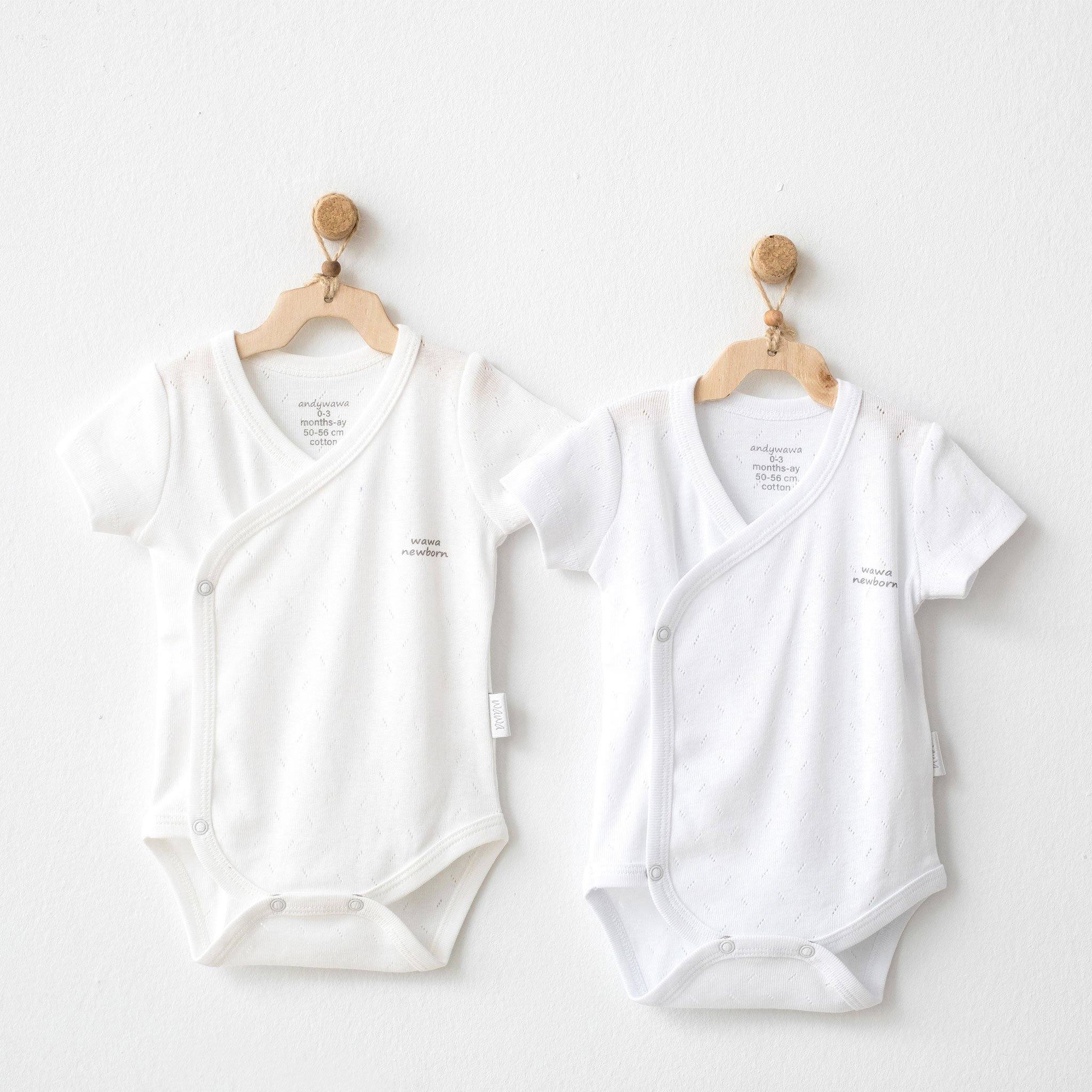 Short Sleeves Side Snap Bodysuits - Short Sleeves Side Snap Bodysuits - 0-3 Months - Andywawa - Melymod
