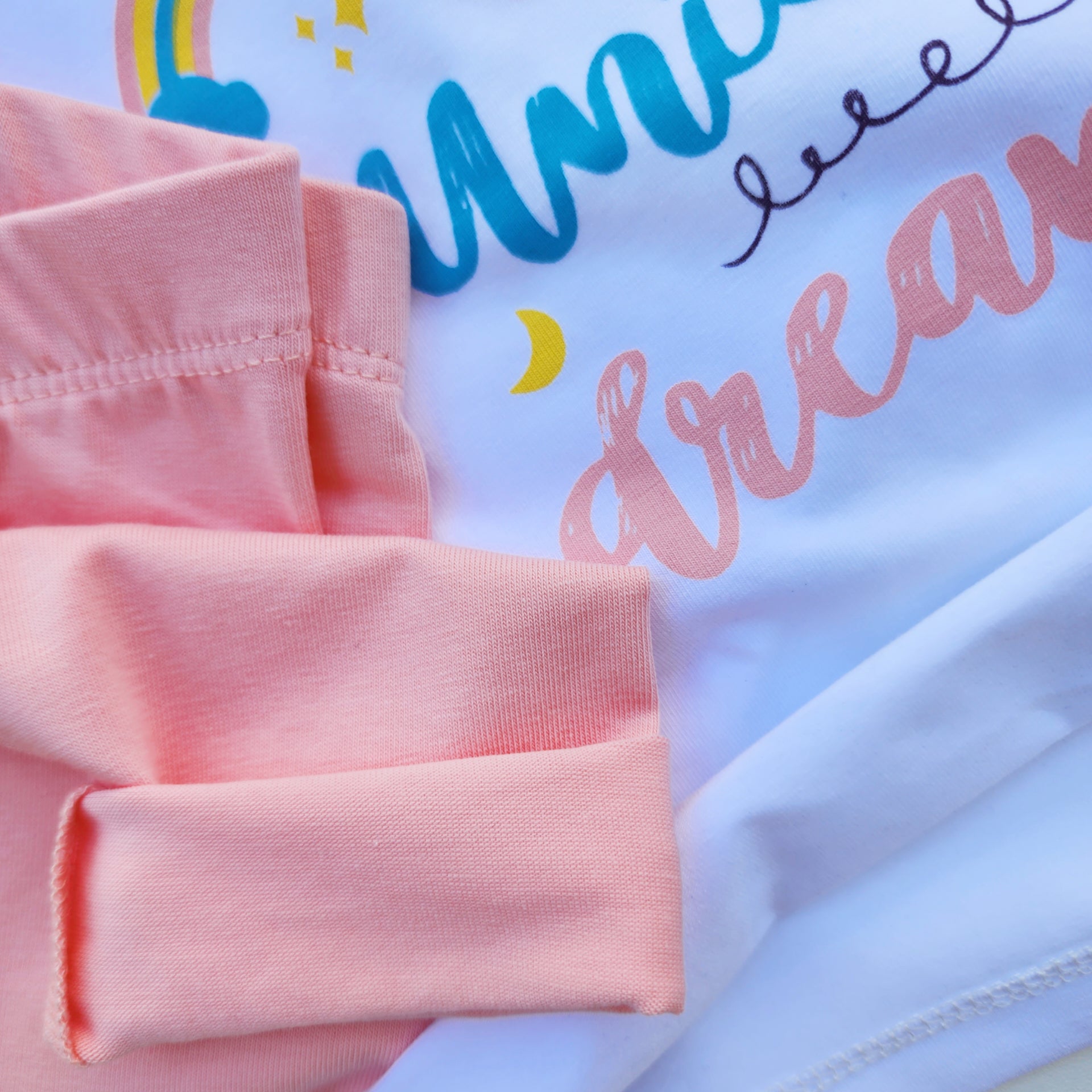 Magic Unicorn Dreams Girls Pajama - Magic Unicorn Dreams Girls Pajama - 1-2 Years / White/Salmon - Macawi - Melymod