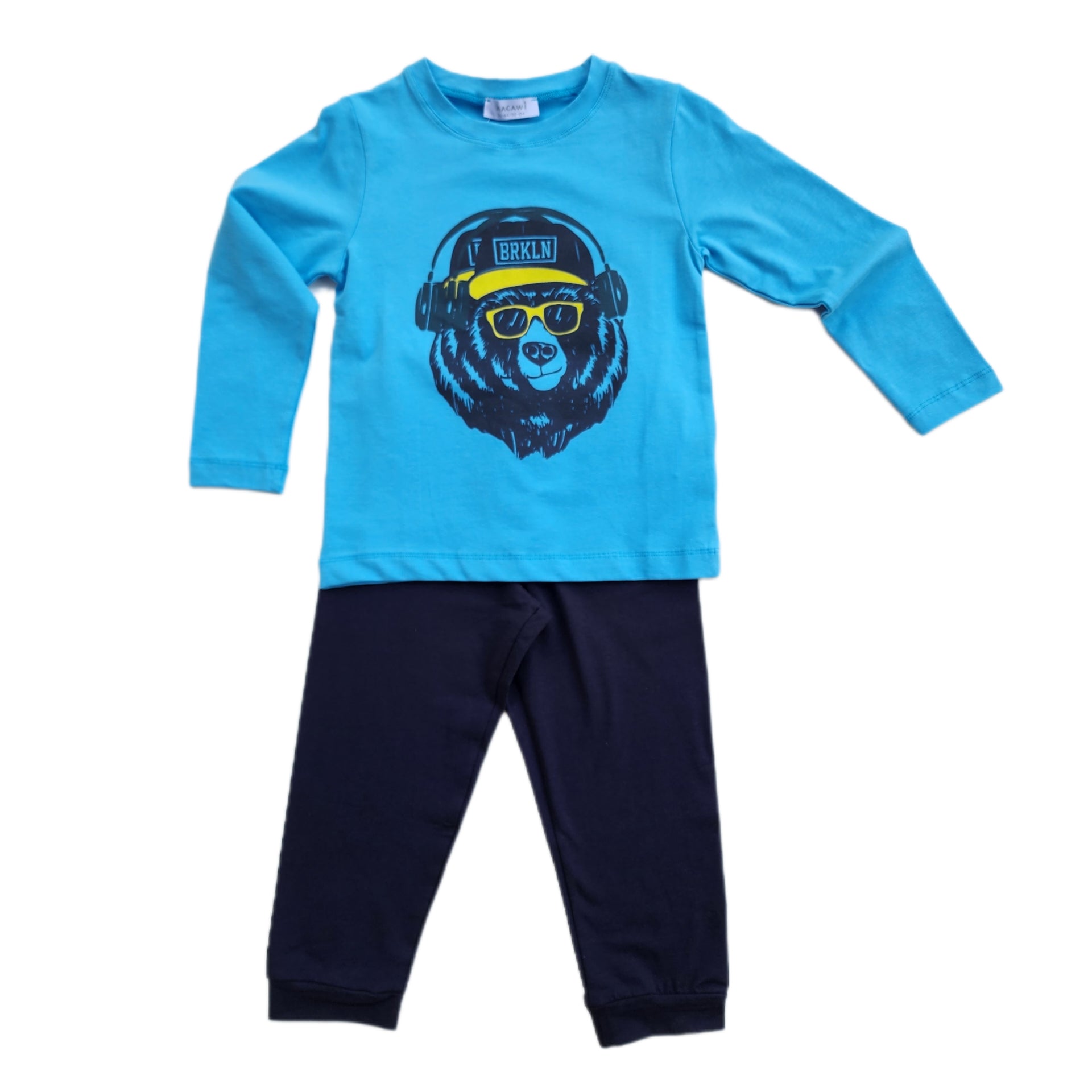 BRKLN Boys Pajama - BRKLN Boys Pajama - Light Blue/ Navy Blue / 3-4 Years - Macawi - Melymod