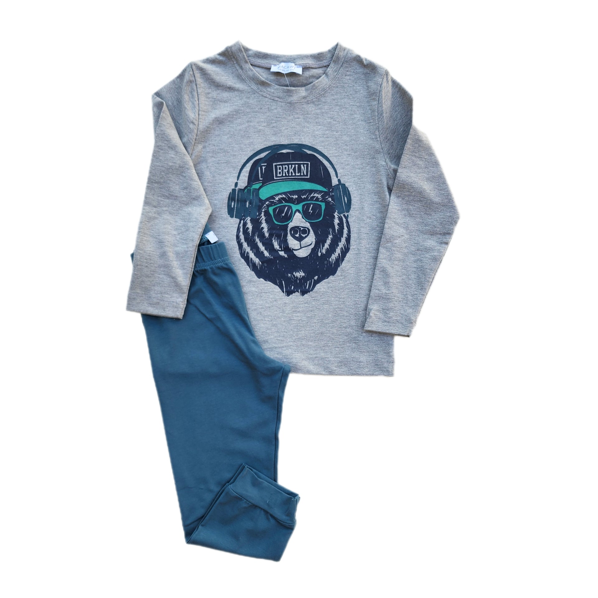 BRKLN Boys Pajama - BRKLN Boys Pajama - Light Blue/ Navy Blue / 3-4 Years - Macawi - Melymod