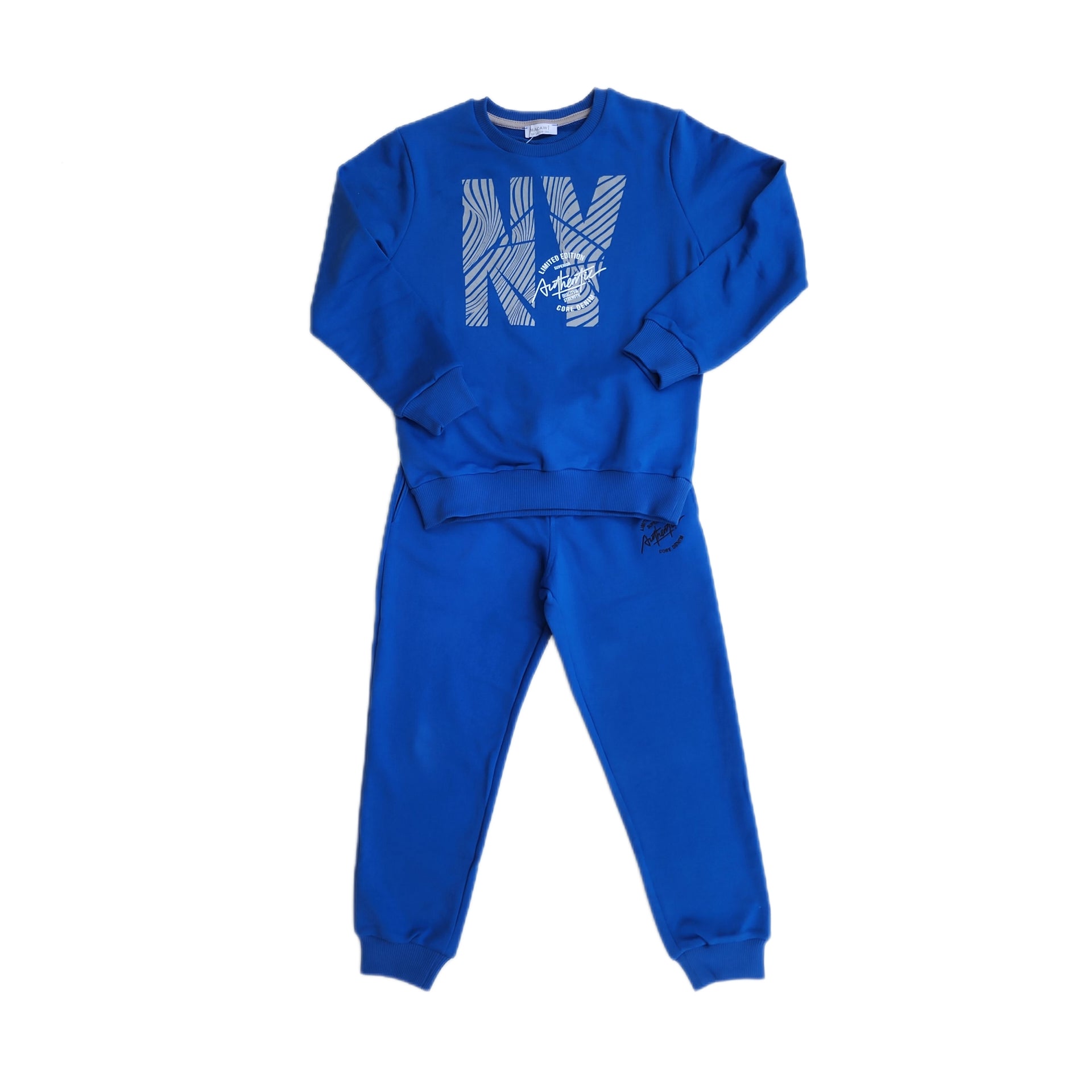 6-15 Years Authentic Boys Tracksuit (Black/Blue/Gray) - 6-15 Years Authentic Boys Tracksuit (Black/Blue/Gray) - Royal Blue / 6-7 Years - Macawi - Melymod