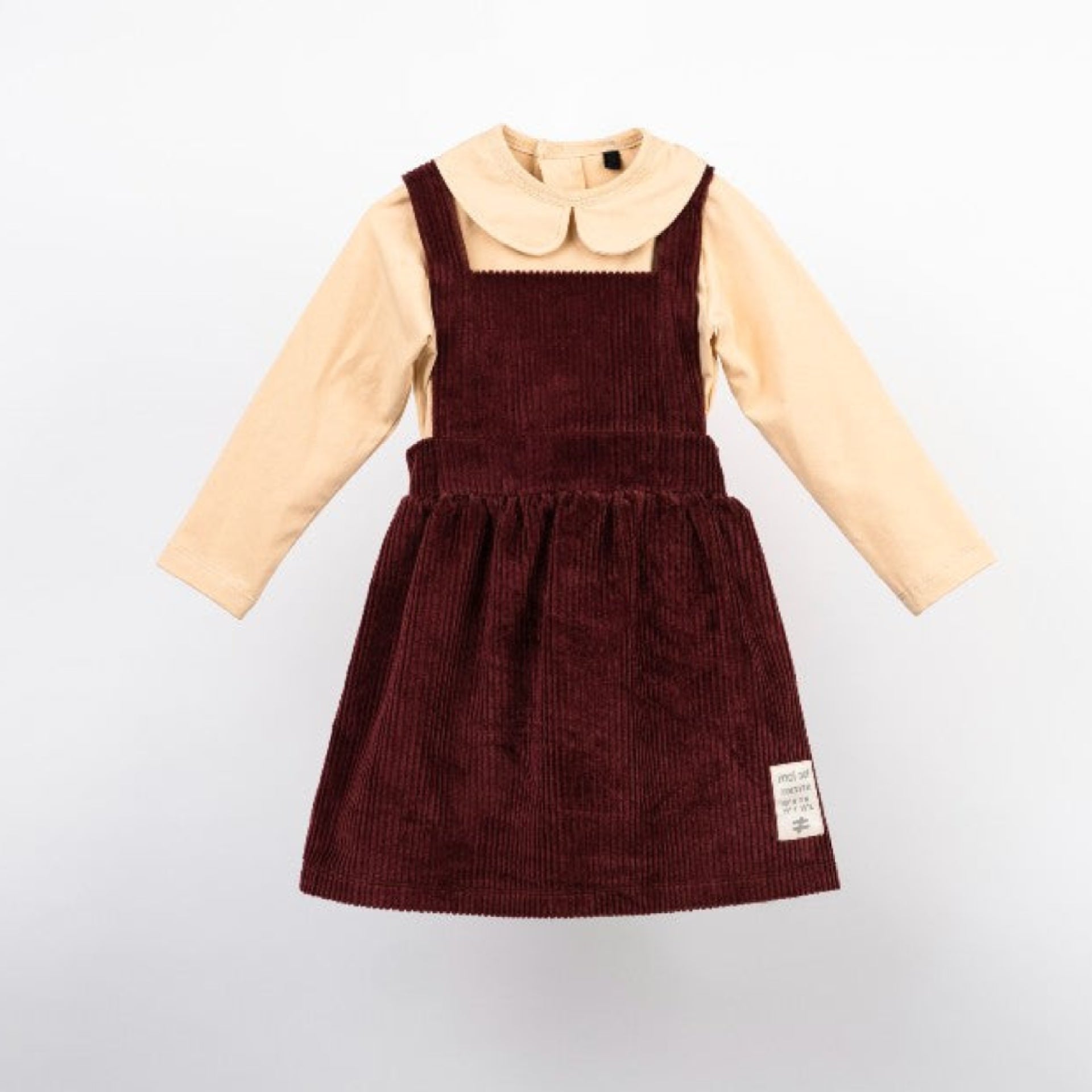 Velvet Dress with Beige Top Set - Velvet Dress with Beige Top Set - 6-9 Months - MoiNoi - Melymod