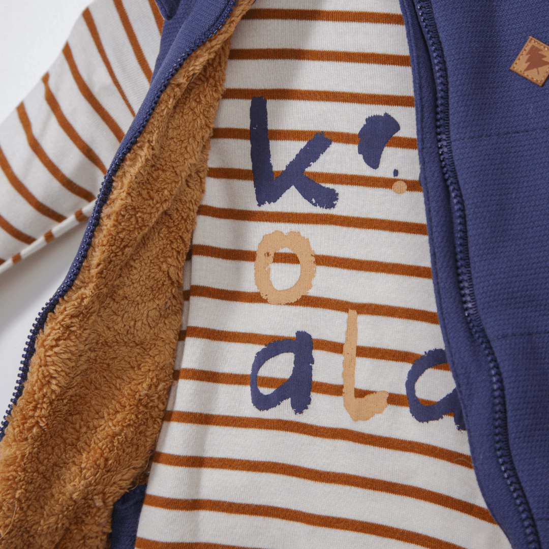 Navy Blue Trouser with Gilet & Koala Top Set - Navy Blue Trouser with Gilet & Koala Top Set - 6-9 Months - Bebetto - Melymod