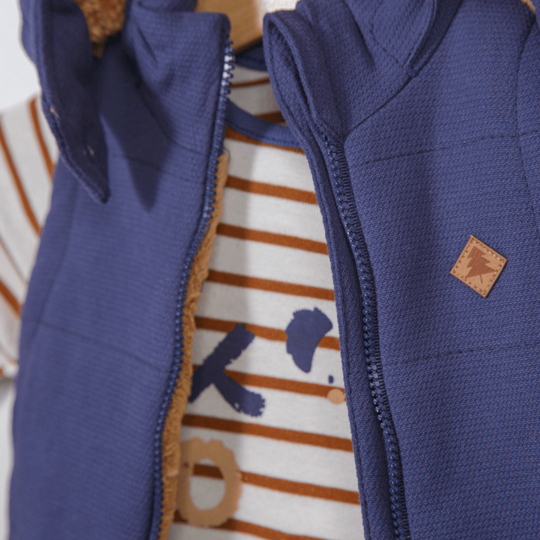 Navy Blue Trouser with Gilet & Koala Top Set - Navy Blue Trouser with Gilet & Koala Top Set - 6-9 Months - Bebetto - Melymod