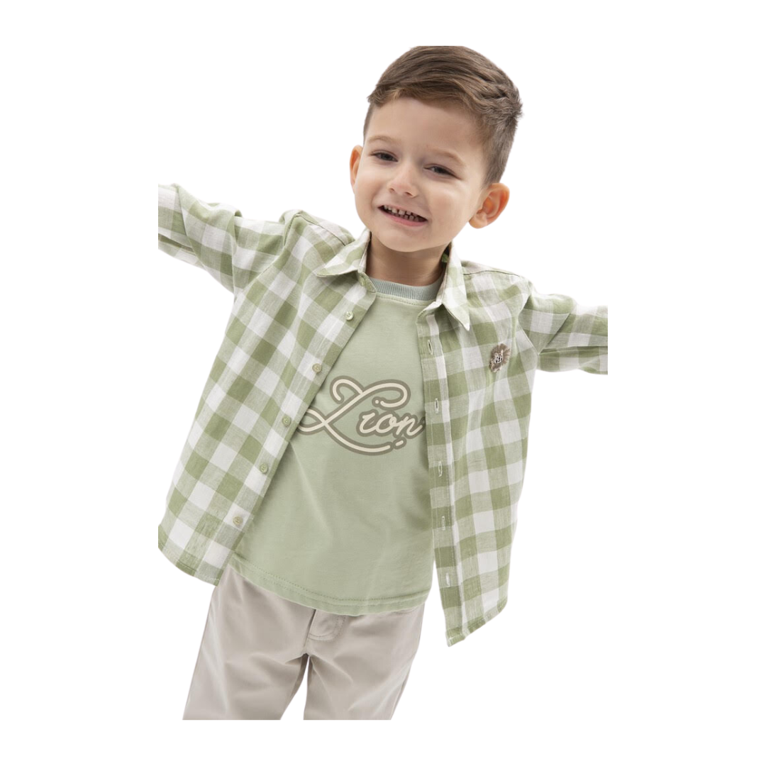 Lion Green Casual 3 pieces Set - Lion Green Casual 3 pieces Set - 2-3 Years - Monna Rosa - Melymod