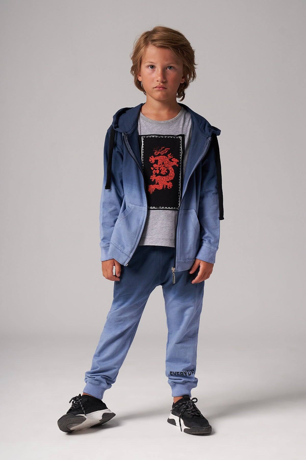 Everyday Blue Zip up Hoodie - Everyday Blue Zip up Hoodie - 3-4 Years - Monokido - Melymod