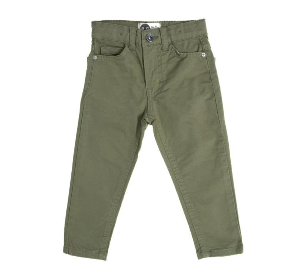 Khaki Stretch Denim Pants - Khaki Stretch Denim Pants - 3-4 Years - RG - Melymod