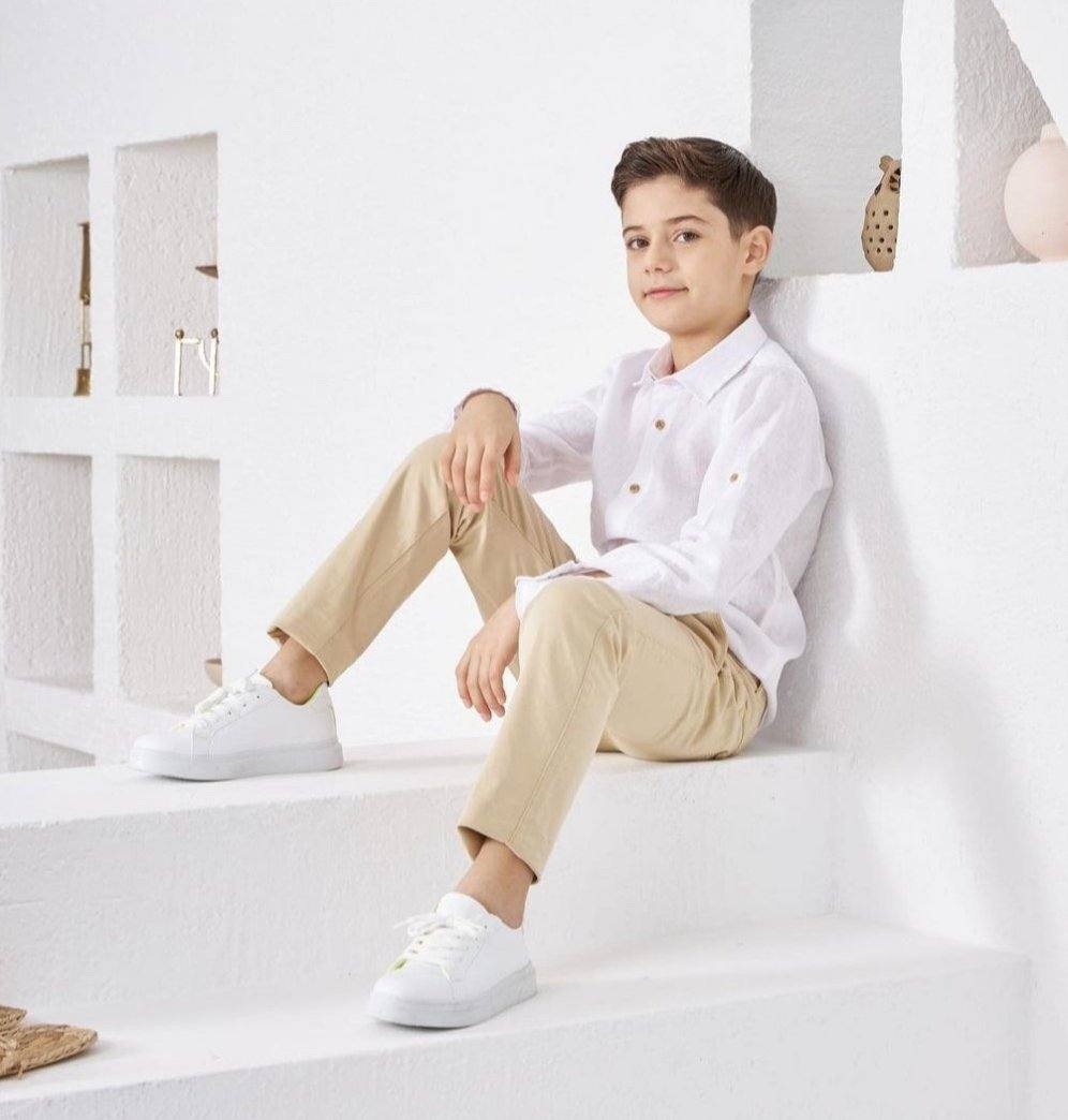 Boys Chino Trousers (5 colours) - Boys Chino Trousers (5 colours) - 4-5 Years / Beige - G-Serko - Melymod