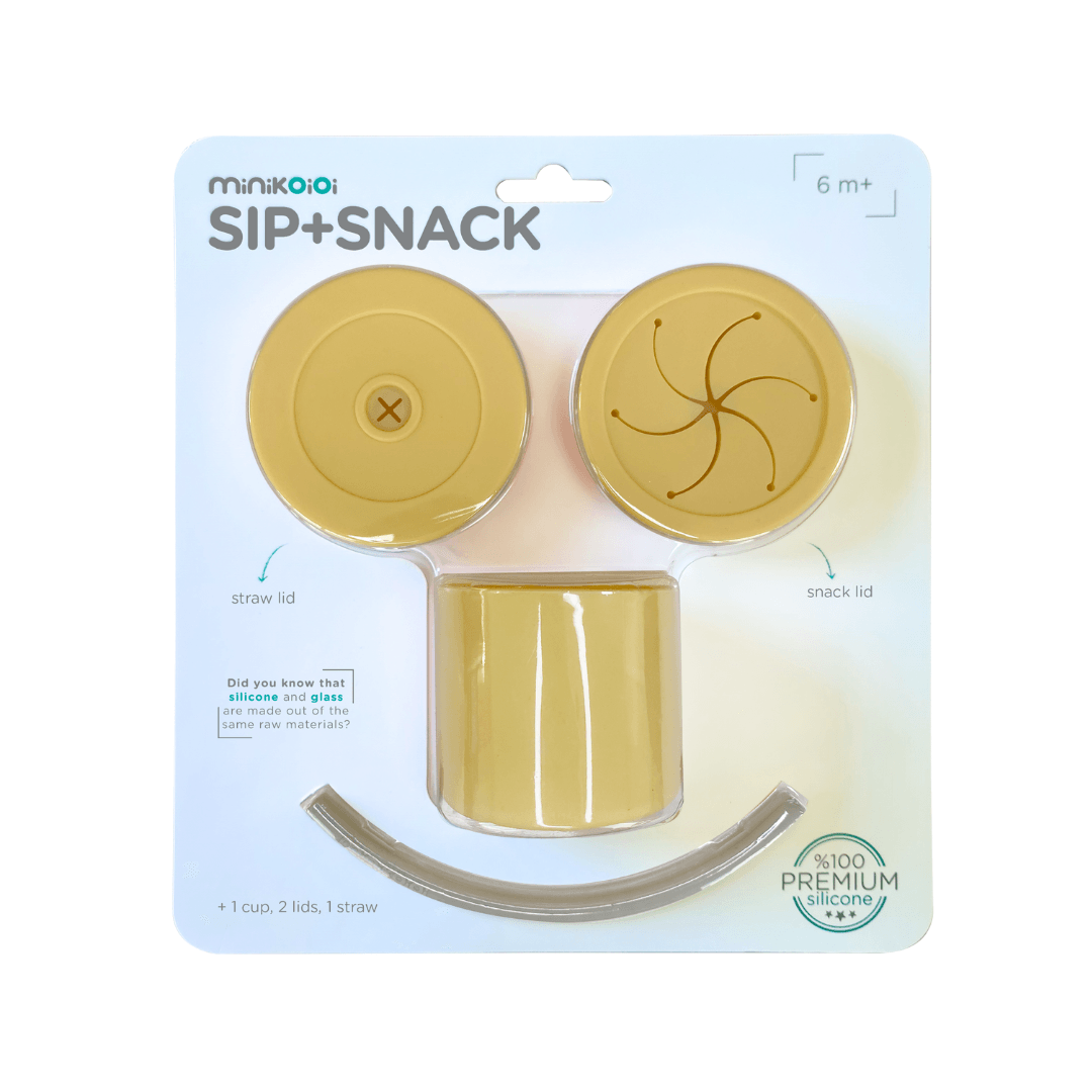 MinikOiOi Sip+Snack - Mellow Yellow / Powder Grey - MinikOiOi Sip+Snack - Mellow Yellow / Powder Grey - Mellow Yellow - Minikoioi - Melymod