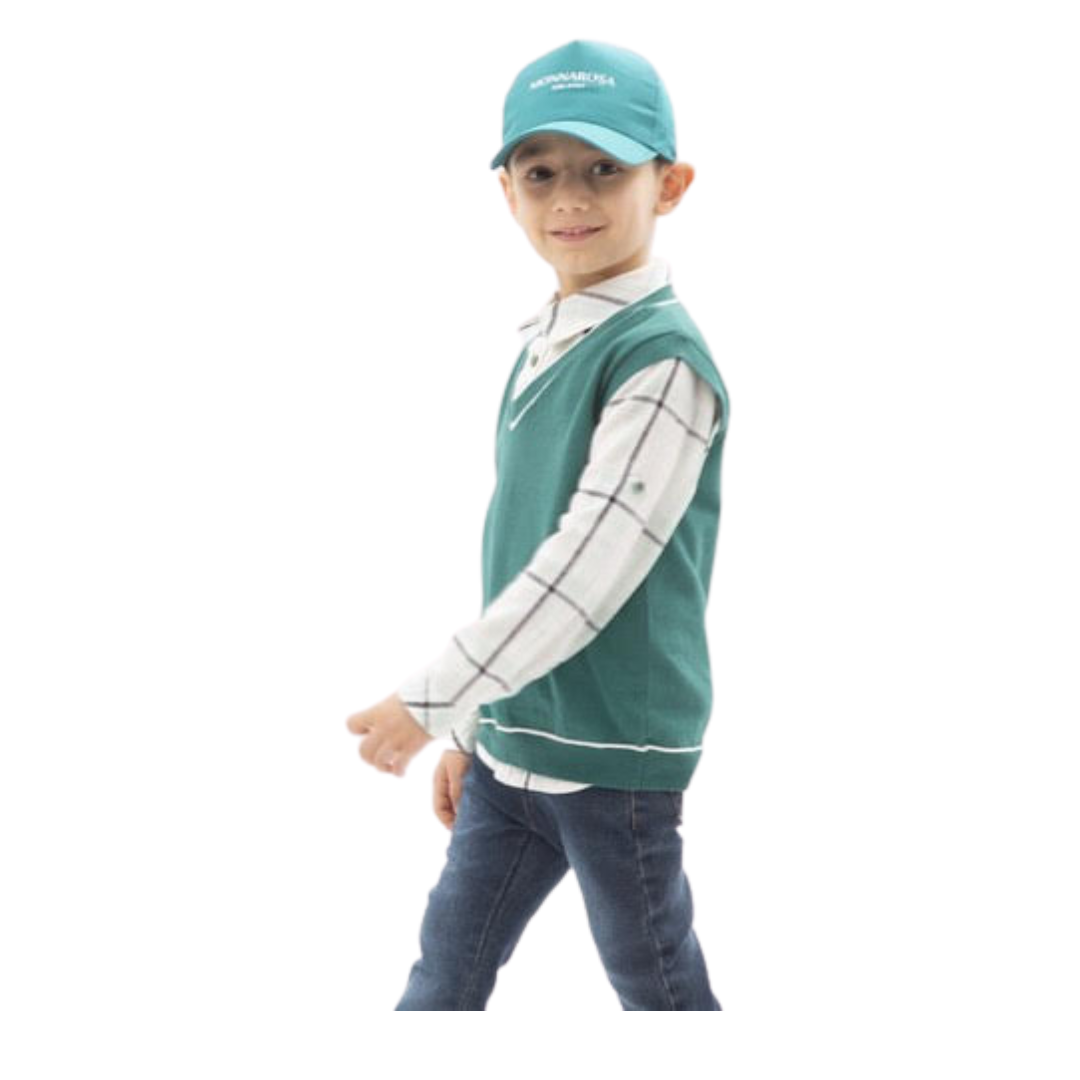 Vest & Shirt 3 pieces Casual Set - Vest & Shirt 3 pieces Casual Set - 6-7 Years - Monna Rosa - Melymod