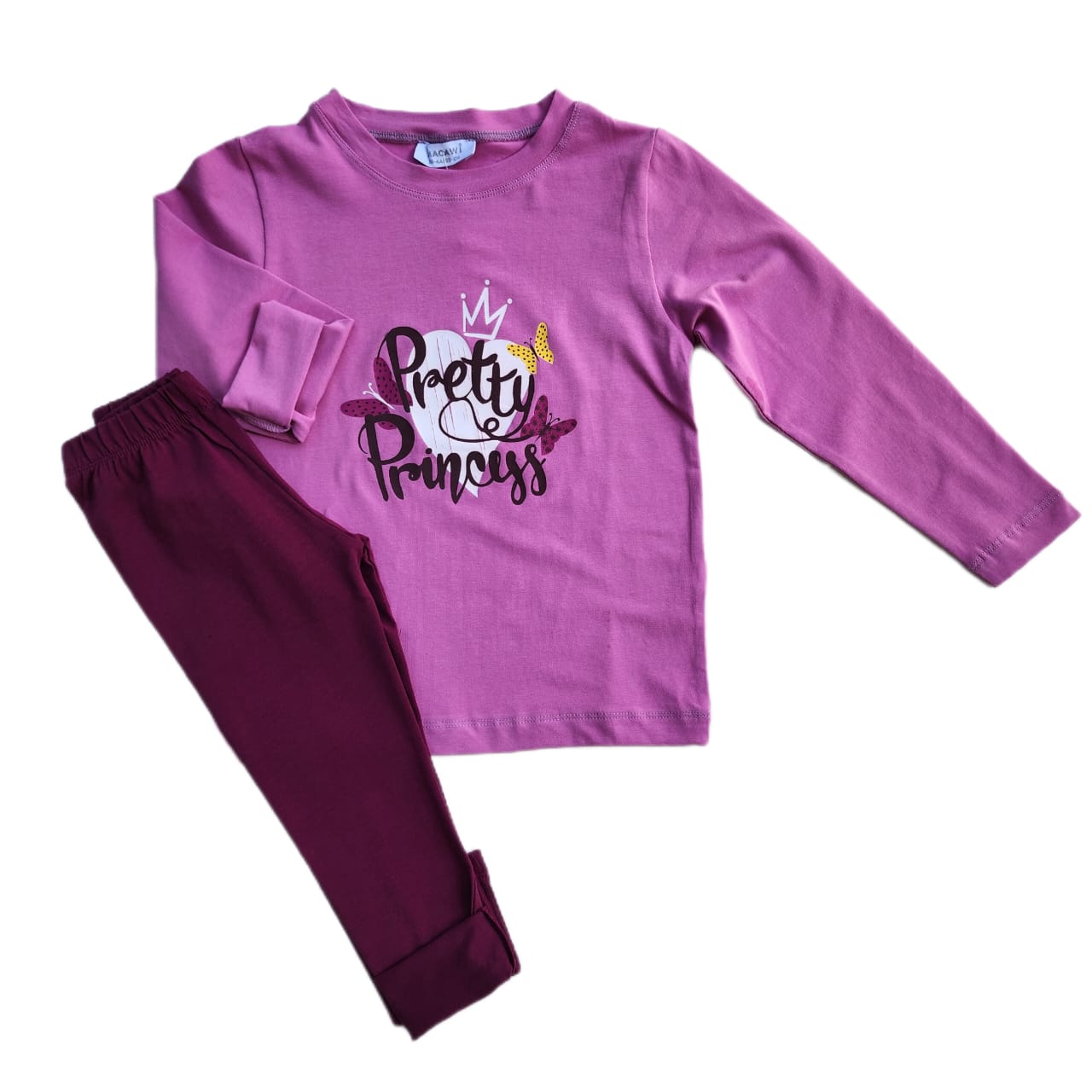 Pretty Princess Girls Cotton Set - Pretty Princess Girls Cotton Set - 3-4 Years / White/Cherry Pink - Macawi - Melymod