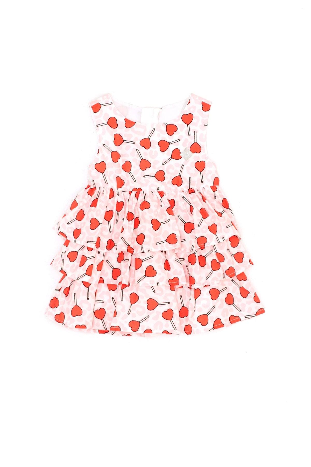 Pink Heart Patterned Dress - Pink Heart Patterned Dress - 18 Months - BG Baby - Melymod