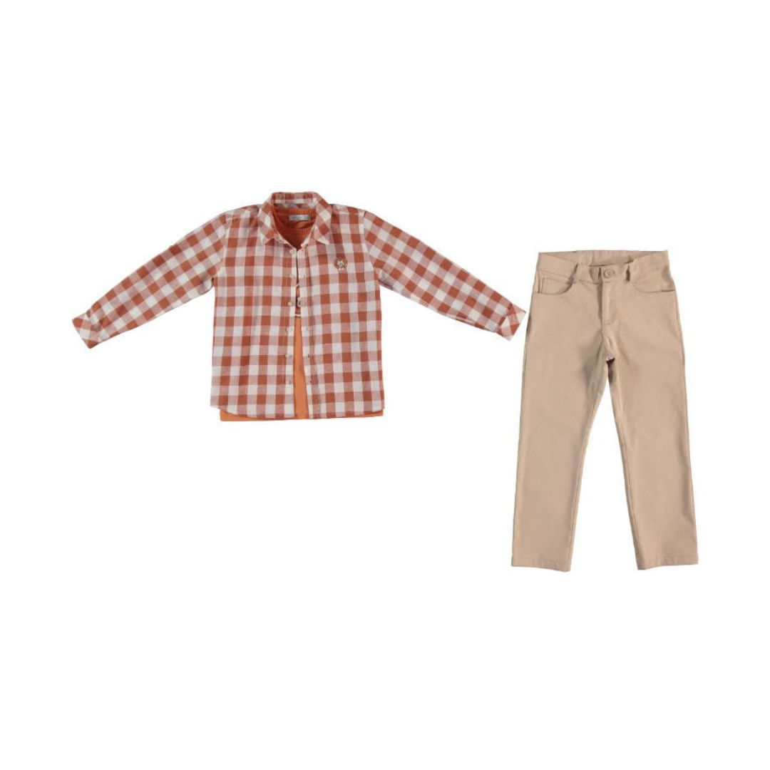Lion Orange Casual 3 pieces Set - Lion Orange Casual 3 pieces Set - 6-7 Years - Monna Rosa - Melymod