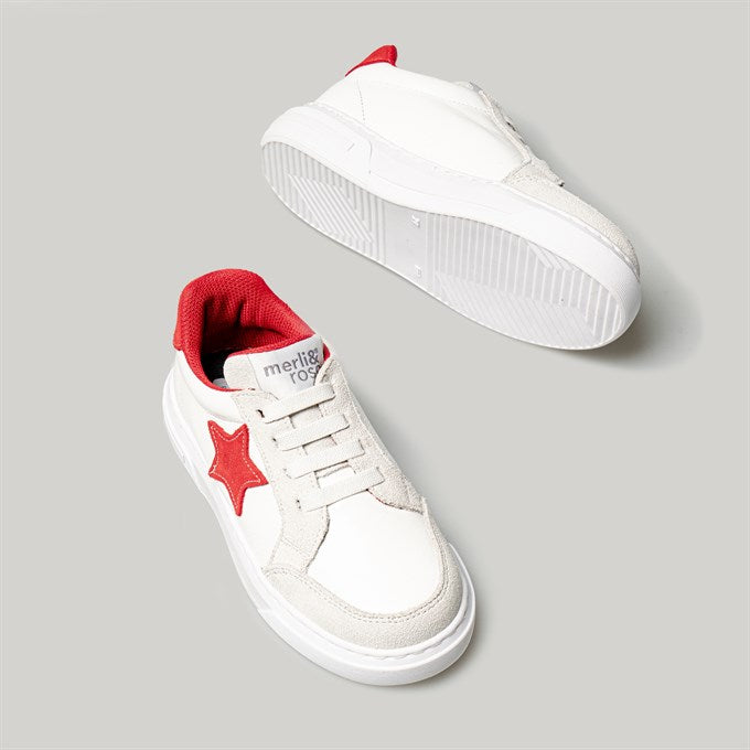 Merli&Rose Leather Star Sneakers | Red - Merli&Rose Leather Star Sneakers | Red - 26 EU - Merli & Rose - Melymod