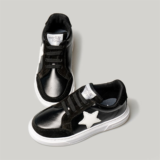Merli&Rose Leather Star Sneakers | Black White - Merli&Rose Leather Star Sneakers | Black White - 21 EU - Merli & Rose - Melymod