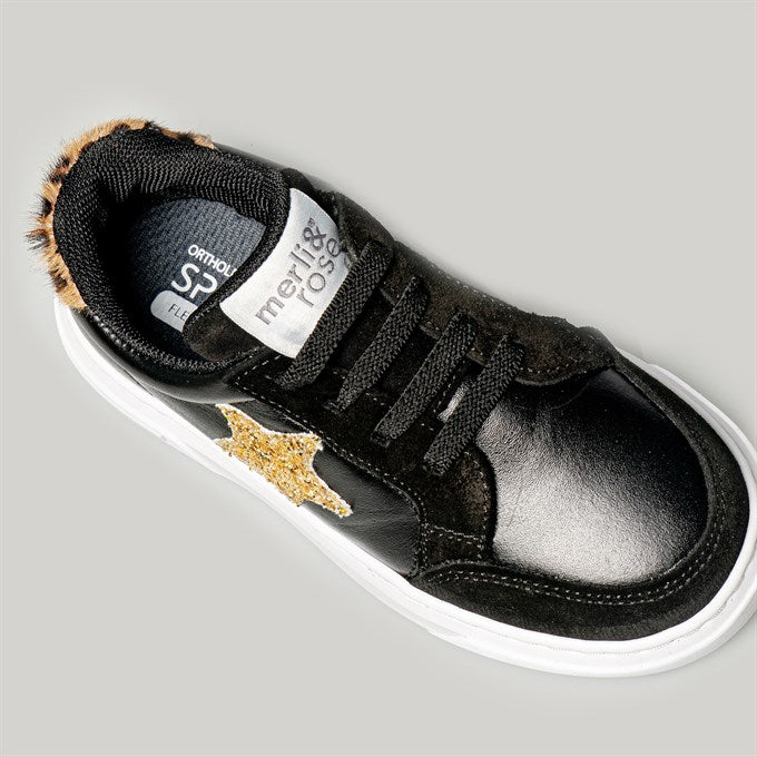 Merli&Rose Leather Star Sneakers | Black-Leopard - Merli&Rose Leather Star Sneakers | Black-Leopard - 21 EU - Merli & Rose - Melymod