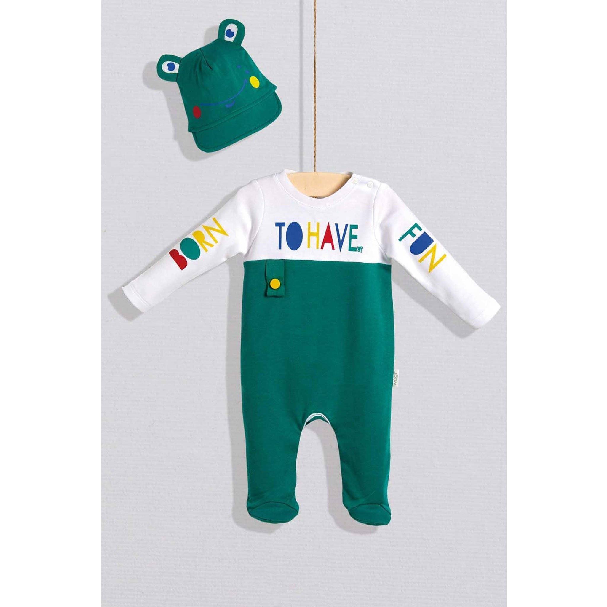 Dragon Baby Boy Pajama with Hat - Dragon Baby Boy Pajama with Hat - 3-6 Months - Wogi - Melymod