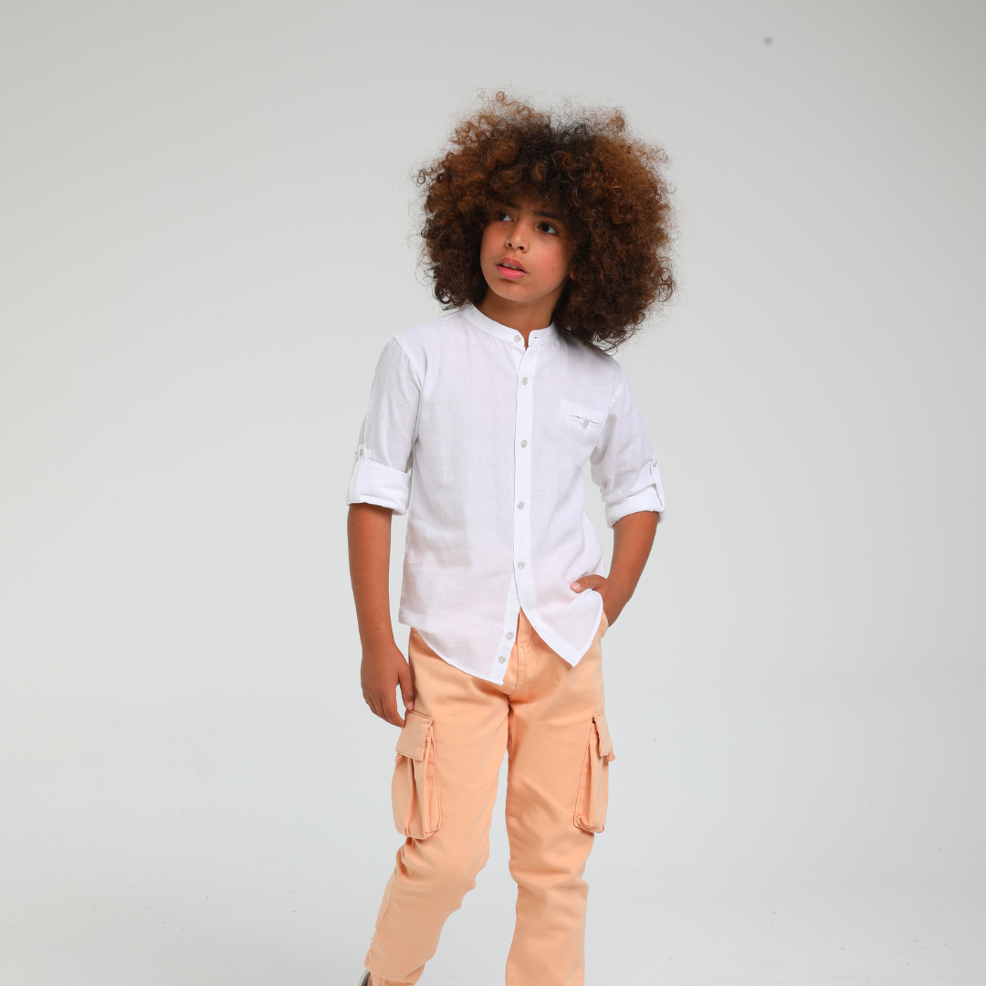 White Linen Casual Shirt - White Linen Casual Shirt - 4-5 Years - Escabel - Melymod