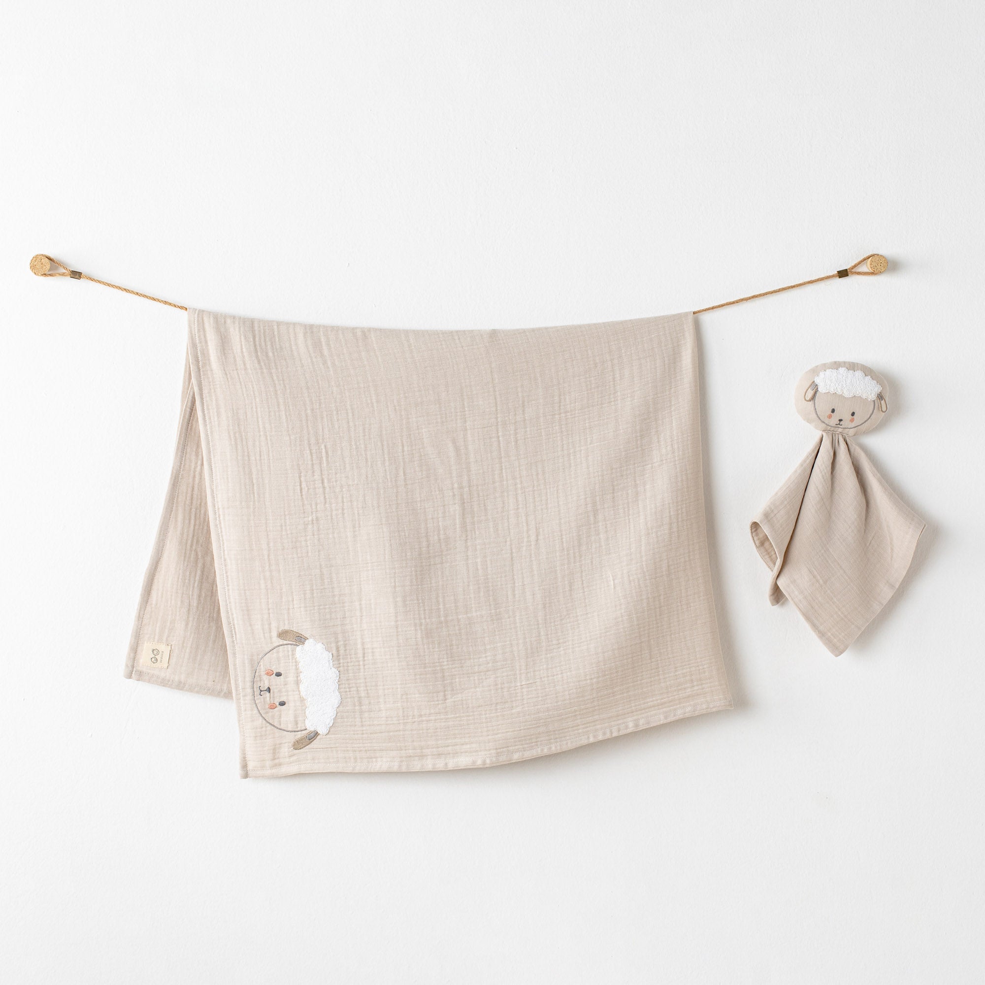 Muslin Cotton Blanket with Stuffed Toy