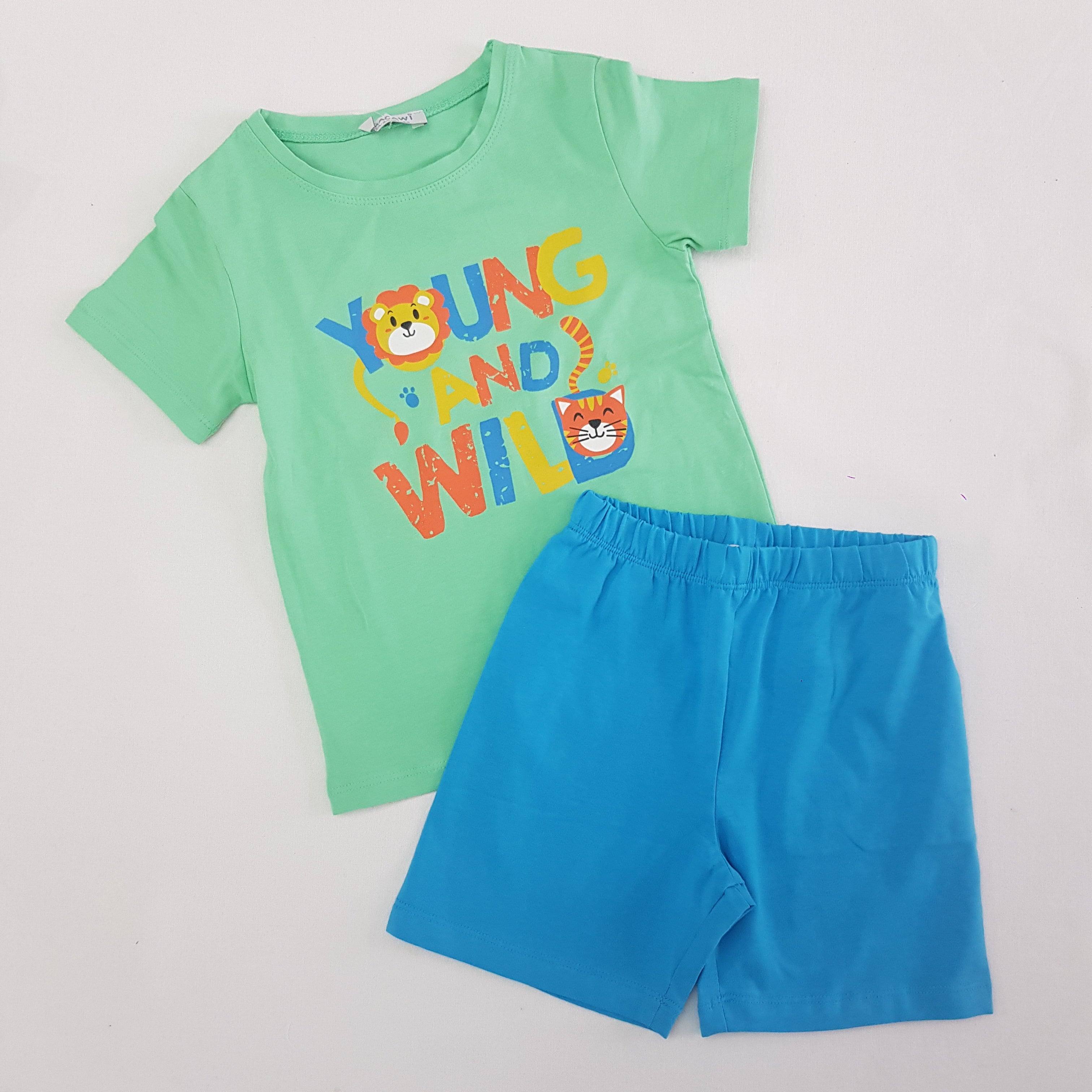 Young & Wild Short and T-shirt Set - Young & Wild Short and T-shirt Set - 12-18 Months - Macawi - Melymod