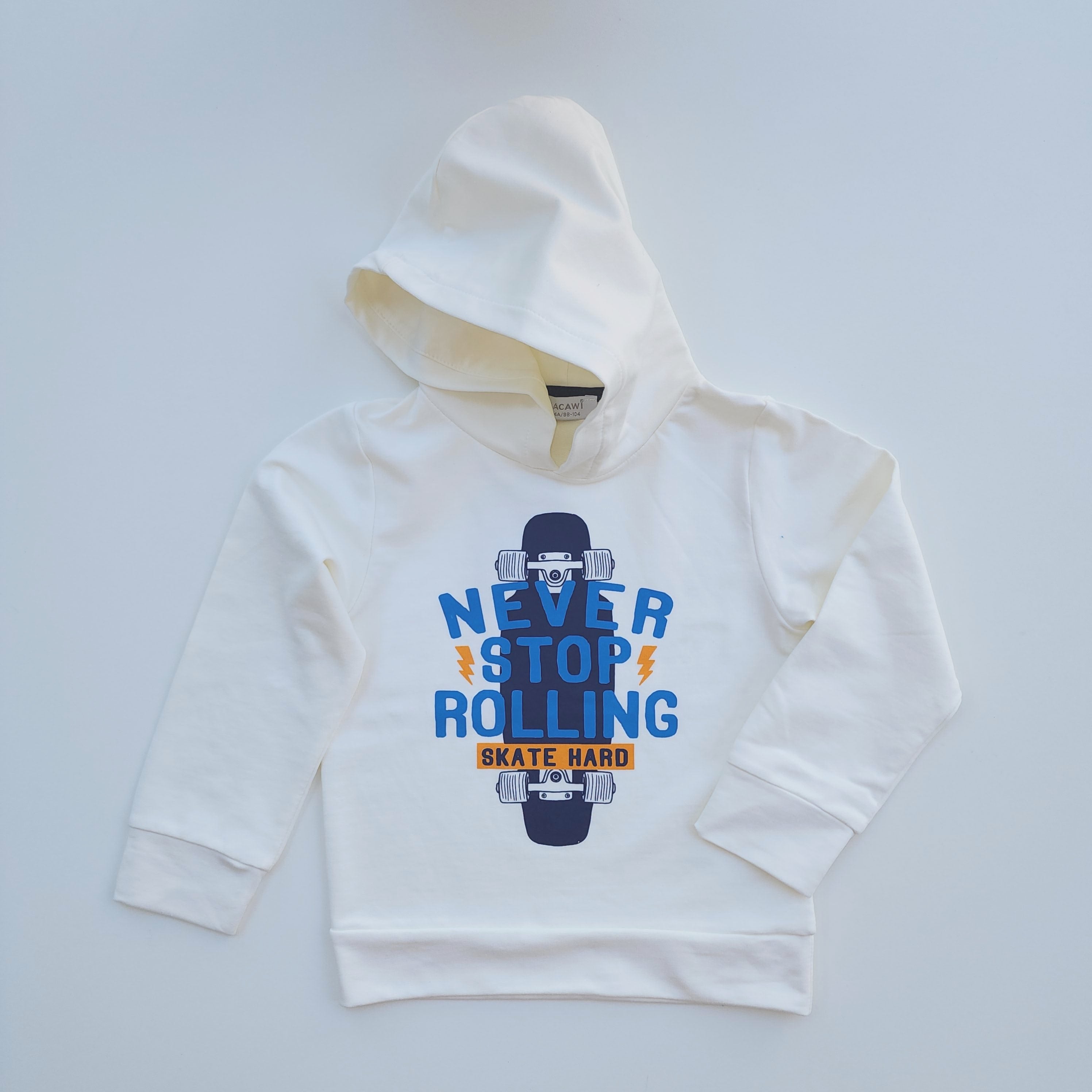 Never Stop Rolling Boys Tracksuit - Never Stop Rolling Boys Tracksuit - Off White/ Blue / 3-4 Years - Macawi - Melymod
