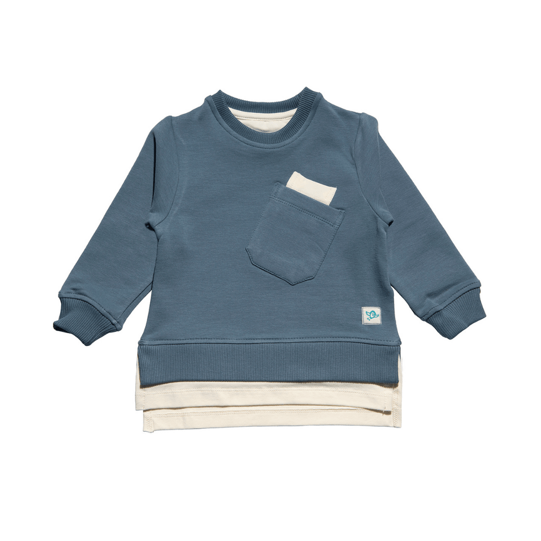 Gray-Blue Organic Cotton Boy Sweat with Pockets with Organic Fit Pants