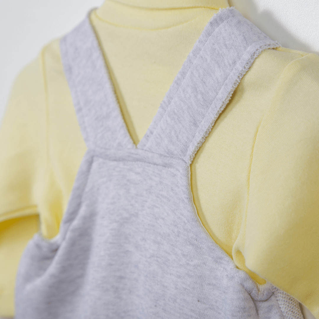 Gray Jumpsuit with Yellow Undershirt - Gray Jumpsuit with Yellow Undershirt - 3-6 Months - Bebetto - Melymod