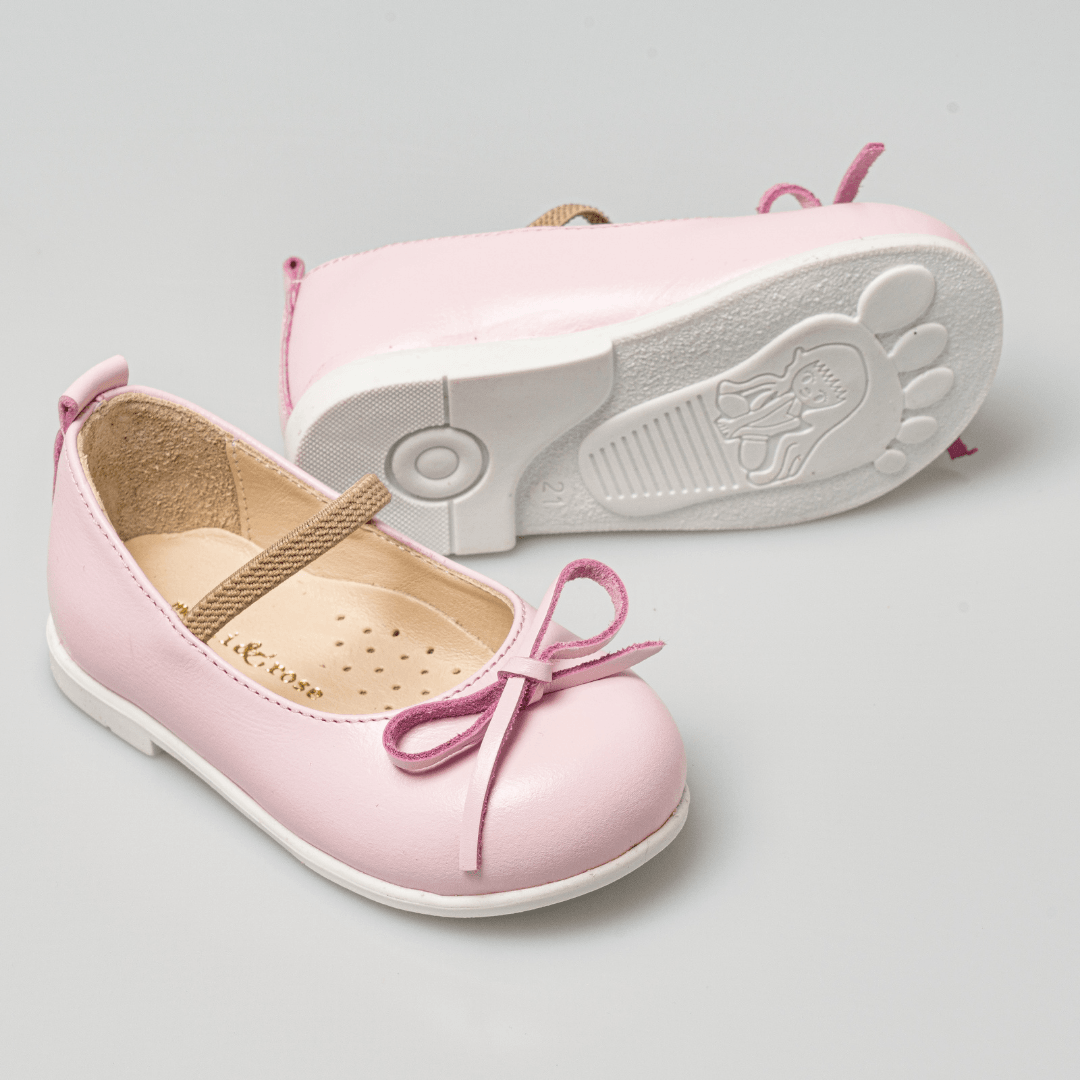 Pink Flat Leather Shoes - Pink Flat Leather Shoes - 20 / Pink - Merli & Rose - Melymod
