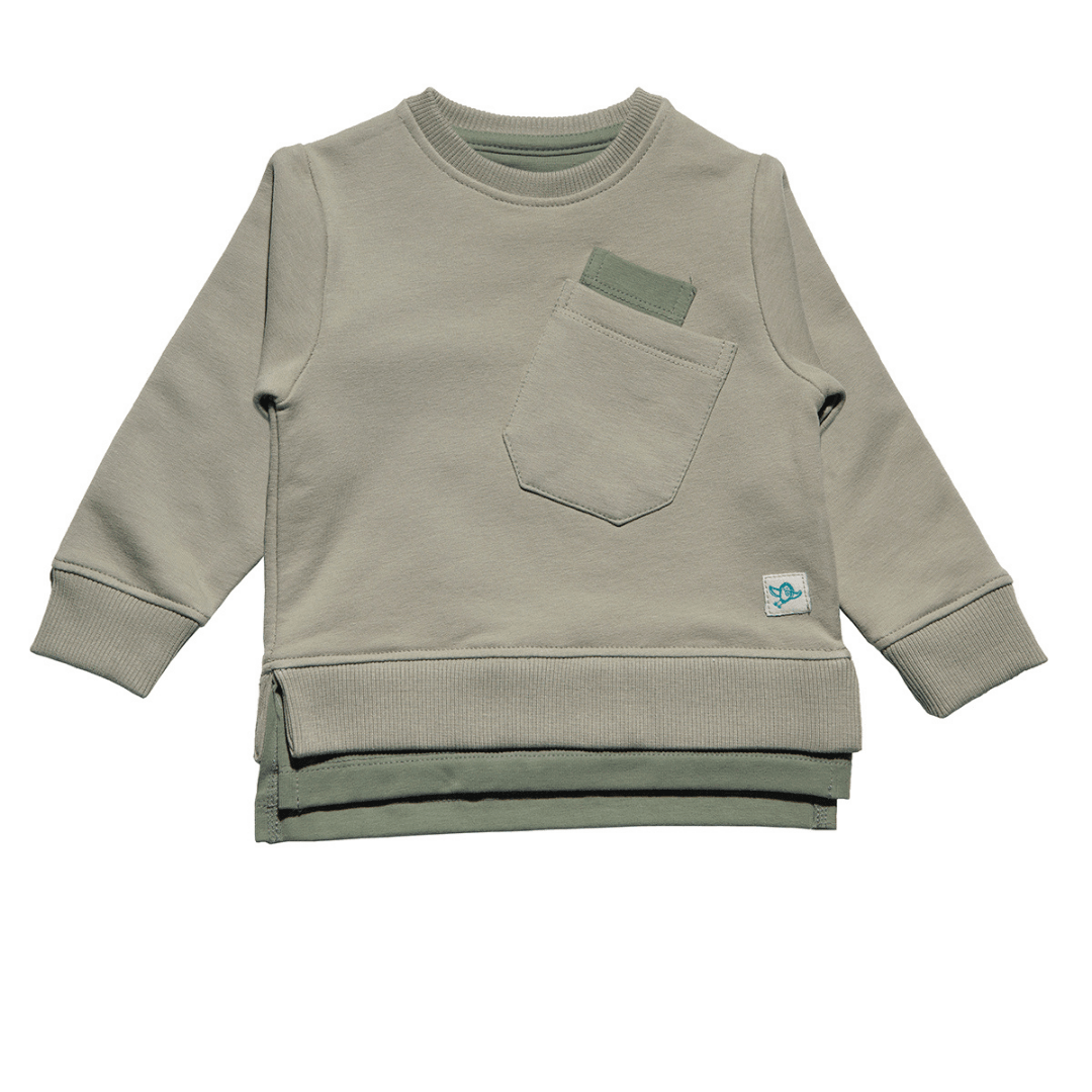 Dark Green Organic Cotton Fit Pants with Light Green Boy Sweat with Pockets