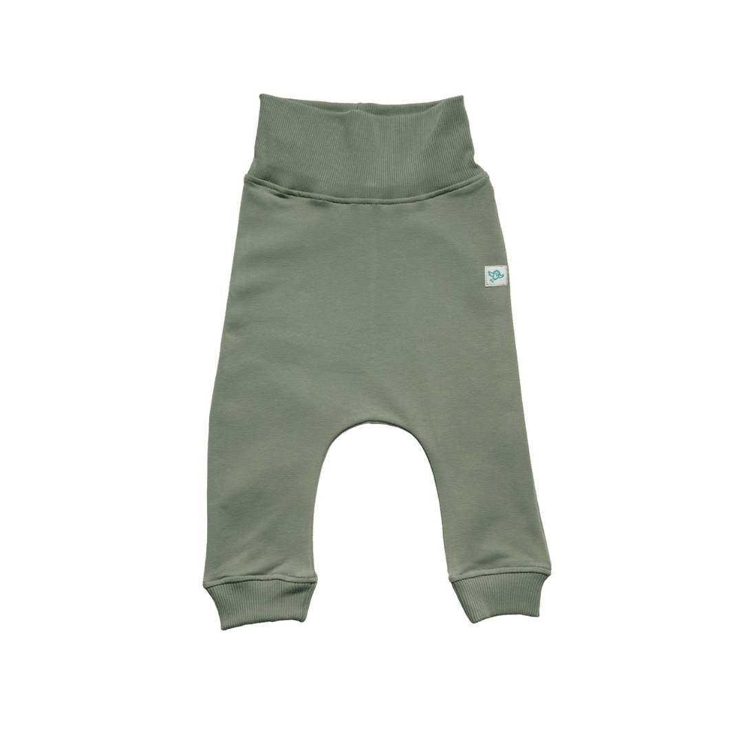 Gray-Blue Organic Cotton Boy Hoodie with Dark Green Fit Pants - Gray-Blue Organic Cotton Boy Hoodie with Dark Green Fit Pants - 6-12 Months - NilaKids - Melymod