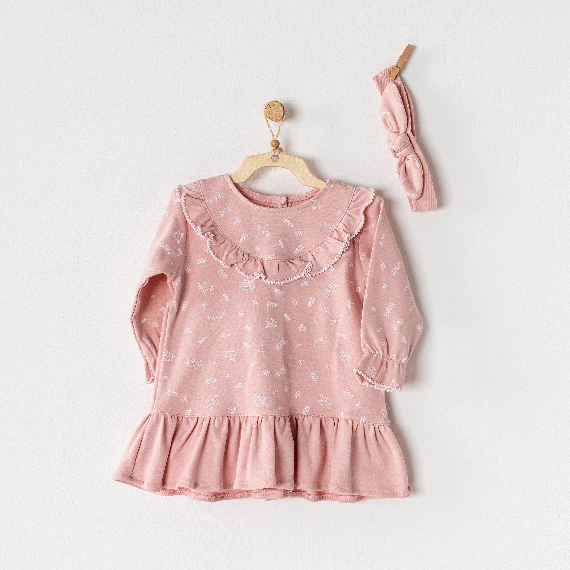 Organic Cotton Smoked Pinky Dress - Organic Cotton Smoked Pinky Dress - 1-3 Months - Andywawa - Melymod