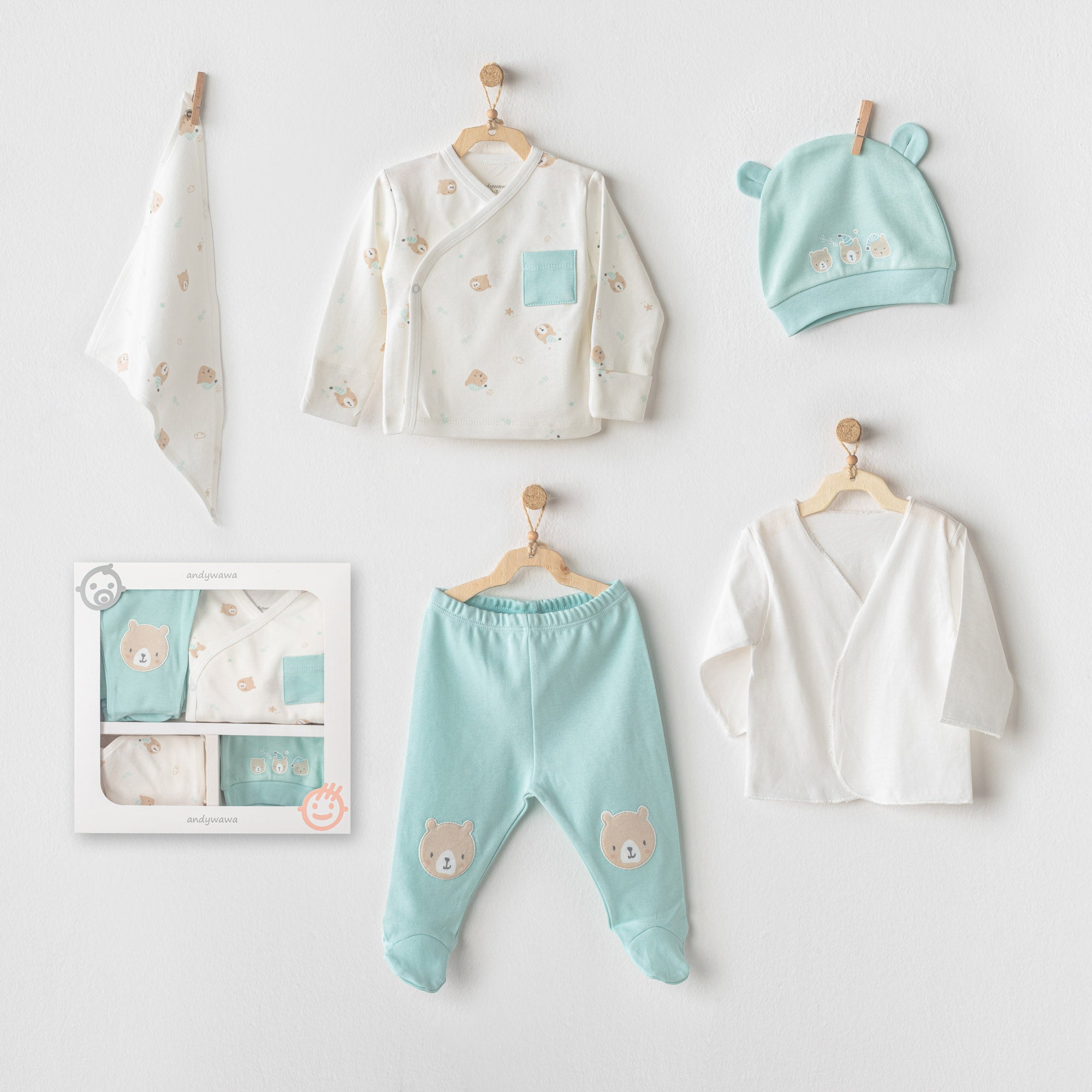 New born 5 pieces hospital set - New born 5 pieces hospital set - 0-3 Months - Andywawa - Melymod