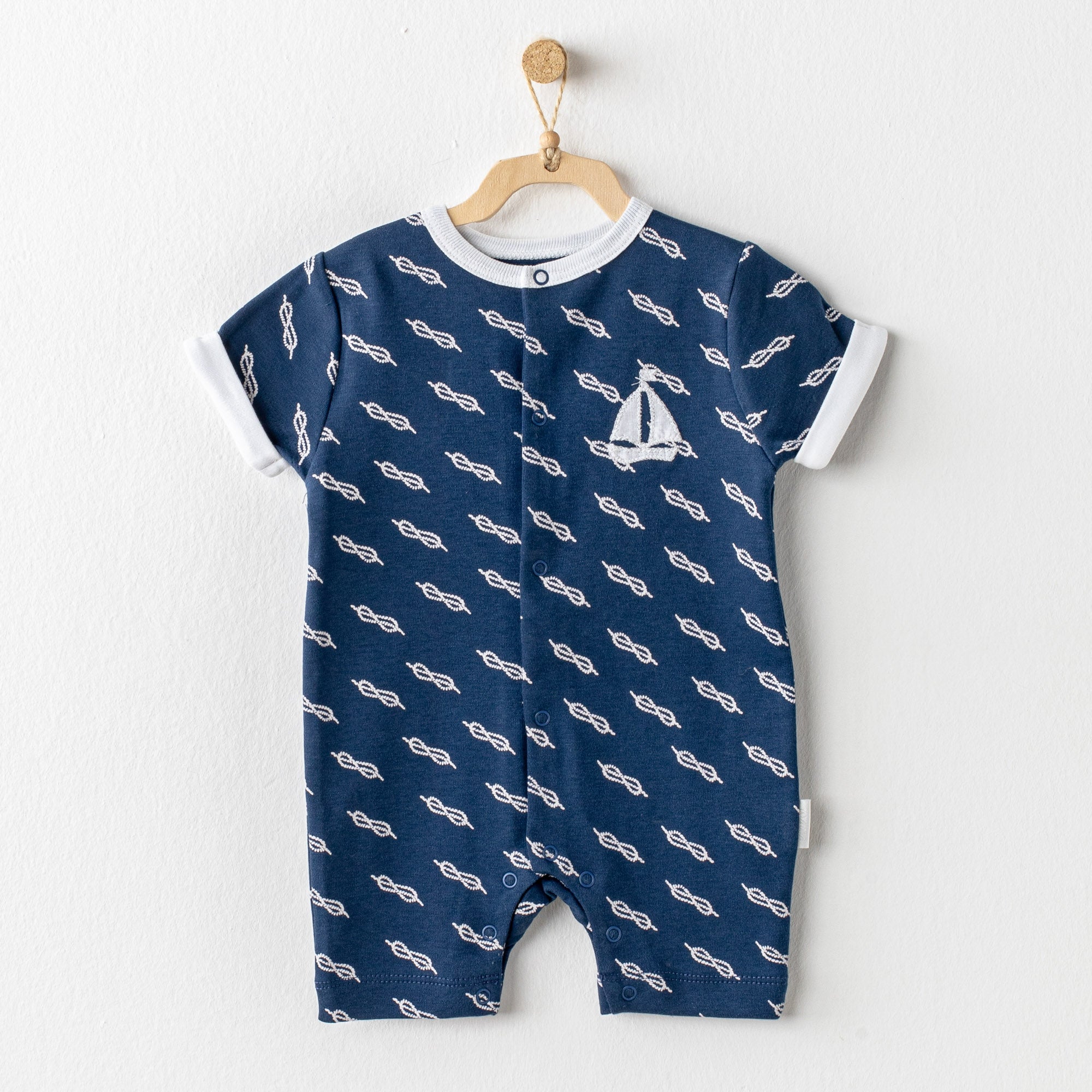 Baby Sailor Cotton Blue Romper - Baby Sailor Cotton Blue Romper - 1-3 Months - Andywawa - Melymod