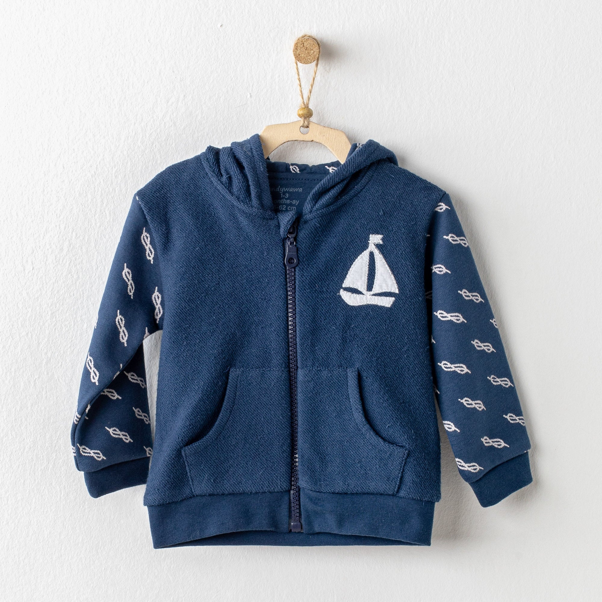 Baby boy zip up cotton hoodie - Baby boy zip up cotton hoodie - 1-3 Months - Andywawa - Melymod